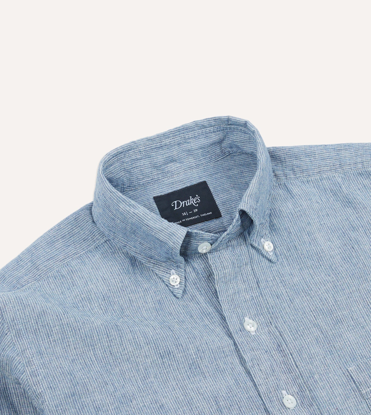 Striped Denim Cotton Button-Down Shirt