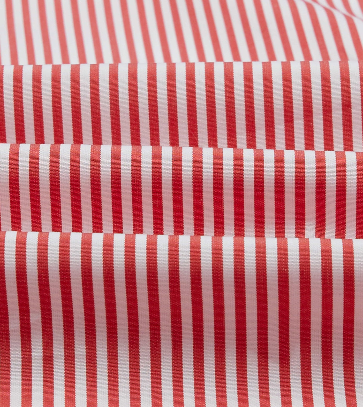 Red Narrow Stripe Cotton Poplin Button-Down Shirt