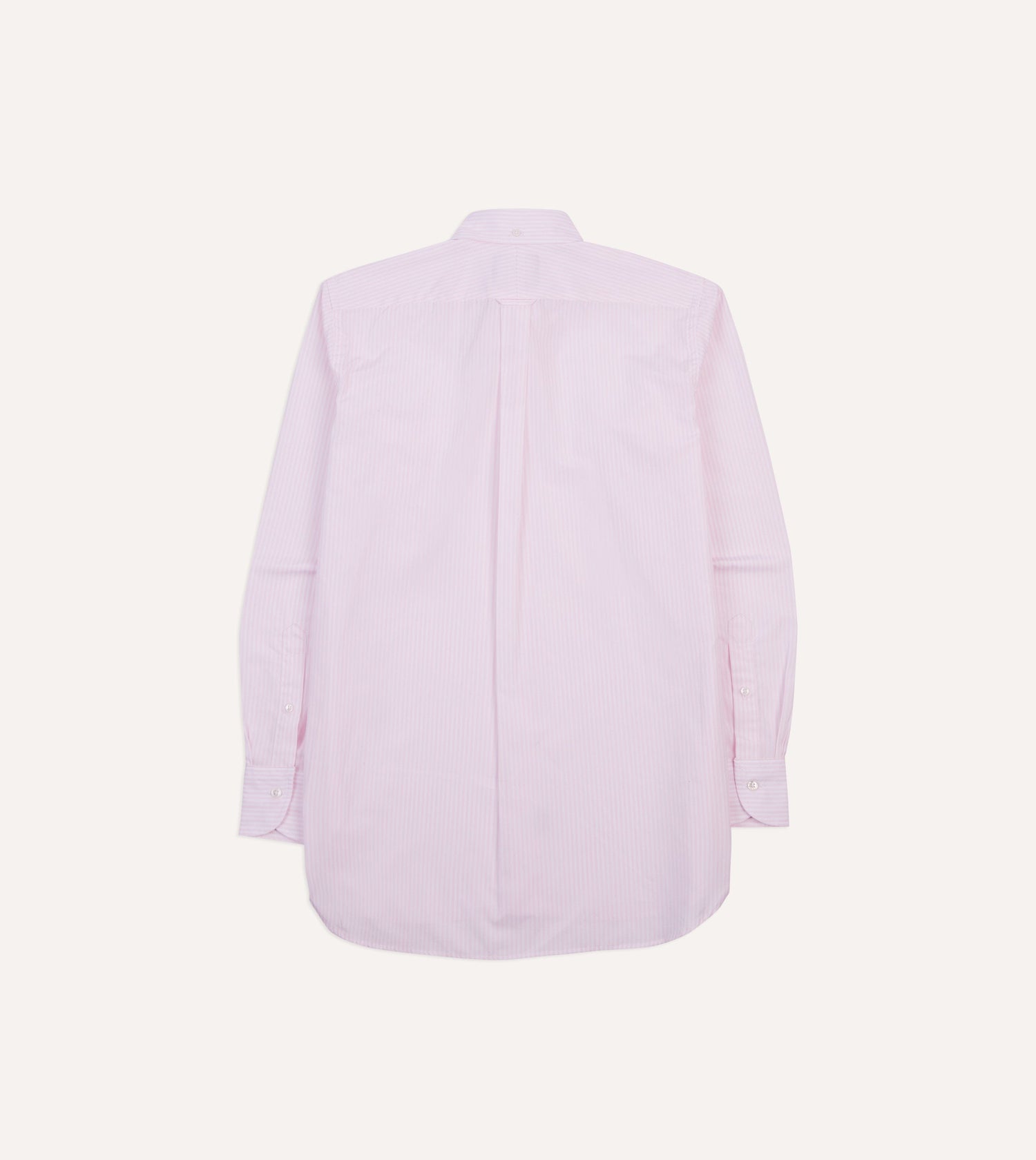 Pink Narrow Stripe Cotton Poplin Button-Down Shirt