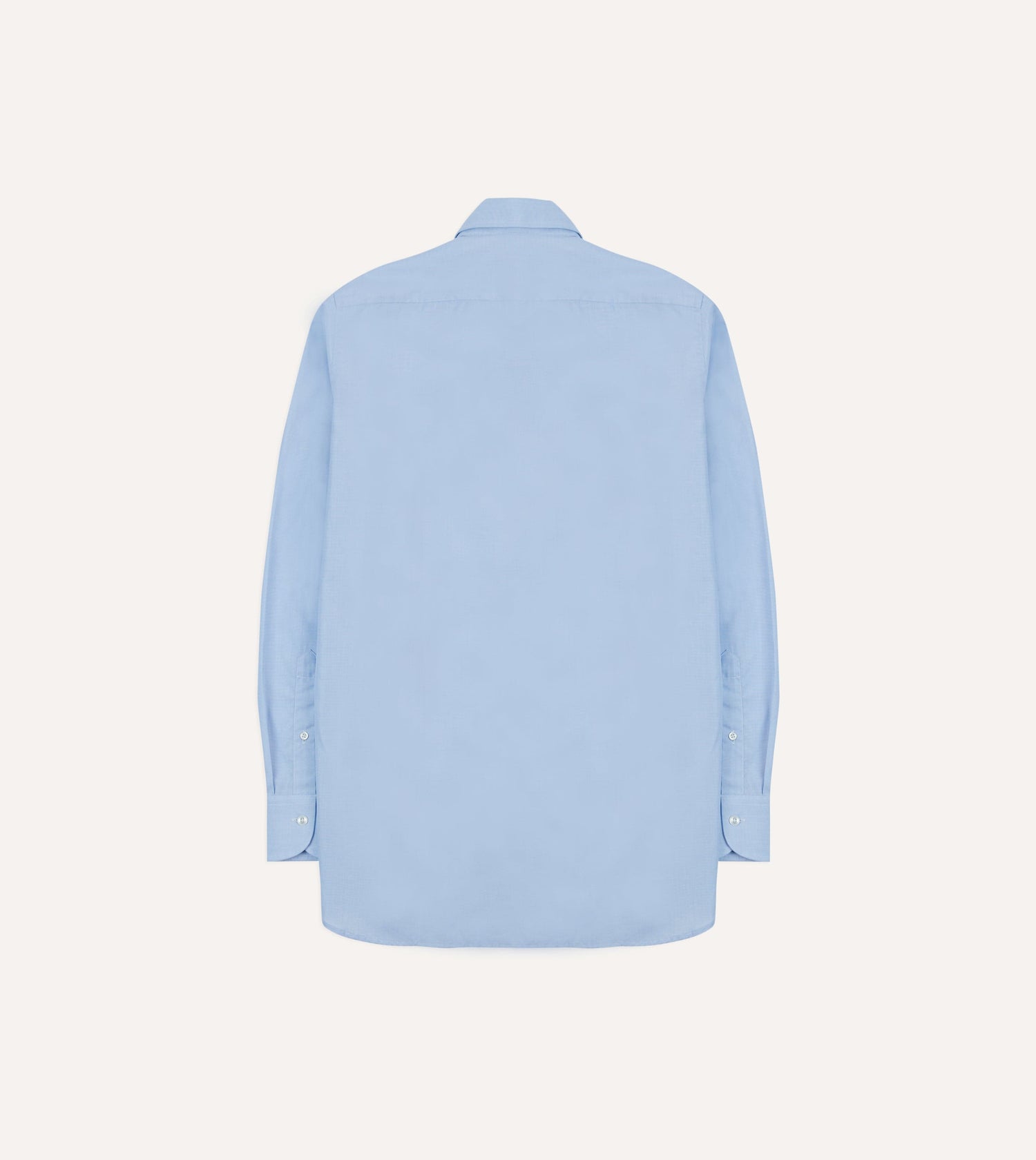 Sky Blue Cotton Spread Collar End-on-End Poplin Shirt