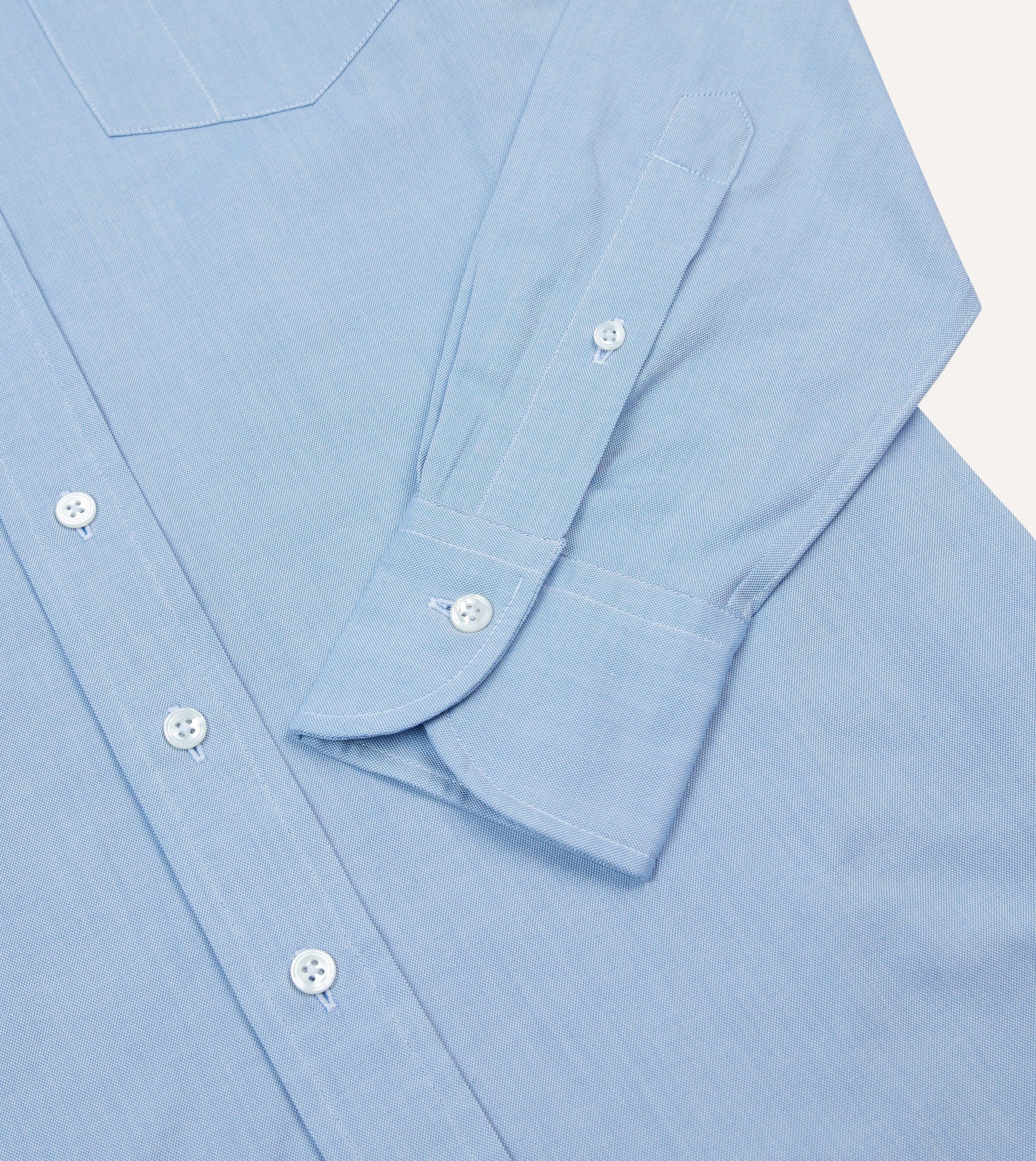 Blue Pinpoint Oxford Cotton Cloth Long Point Collar Shirt