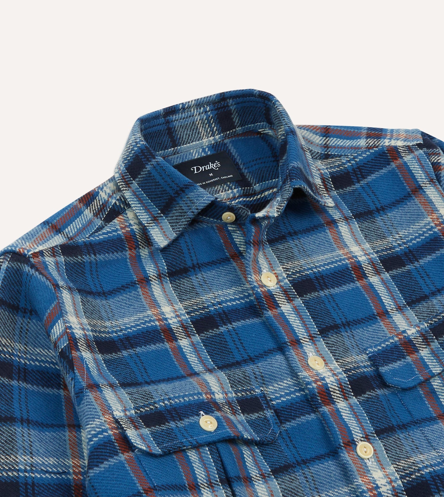 Navy Check Heavy Cotton Two-Pocket Work Shirt