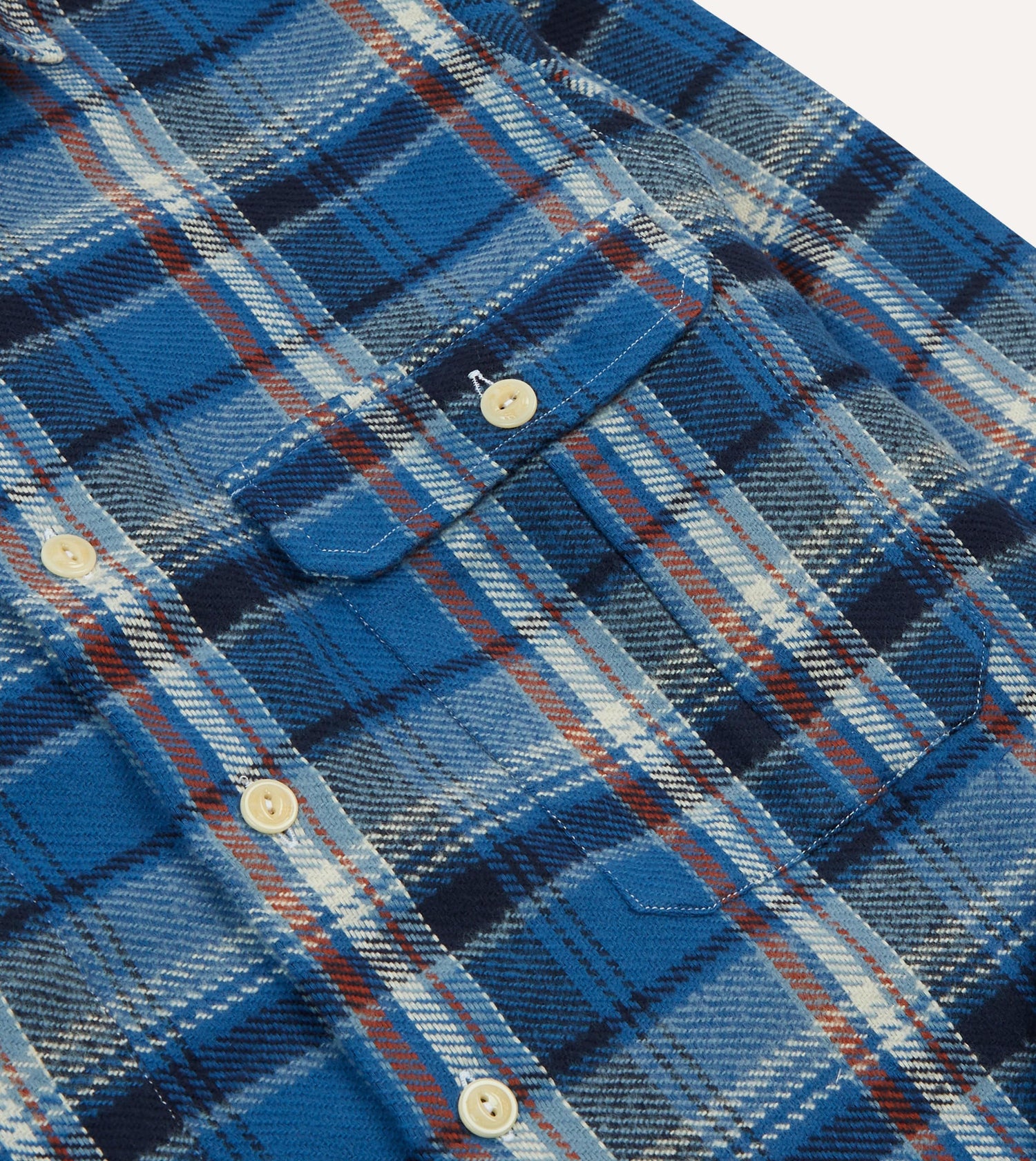 Navy Check Heavy Cotton Two-Pocket Work Shirt