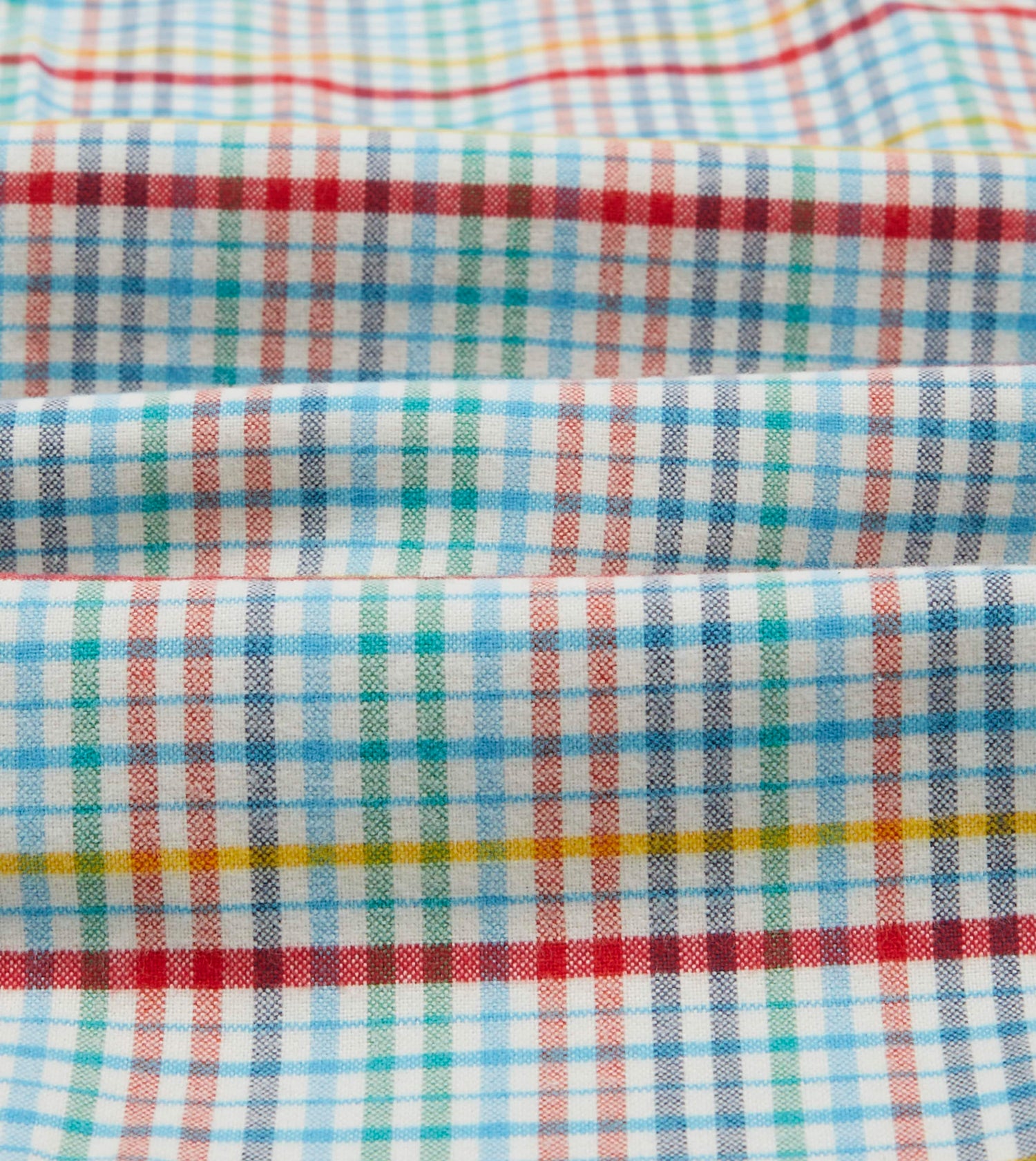 Blue Brushed Tablecloth Check Cotton Two-Pocket Work Shirt