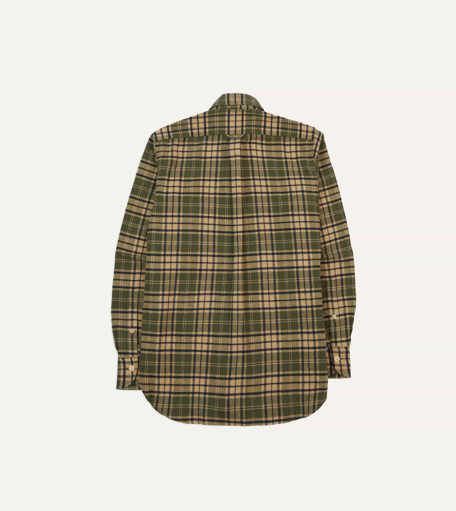 Green Check Brushed Cotton Two-Pocket Work Shirt