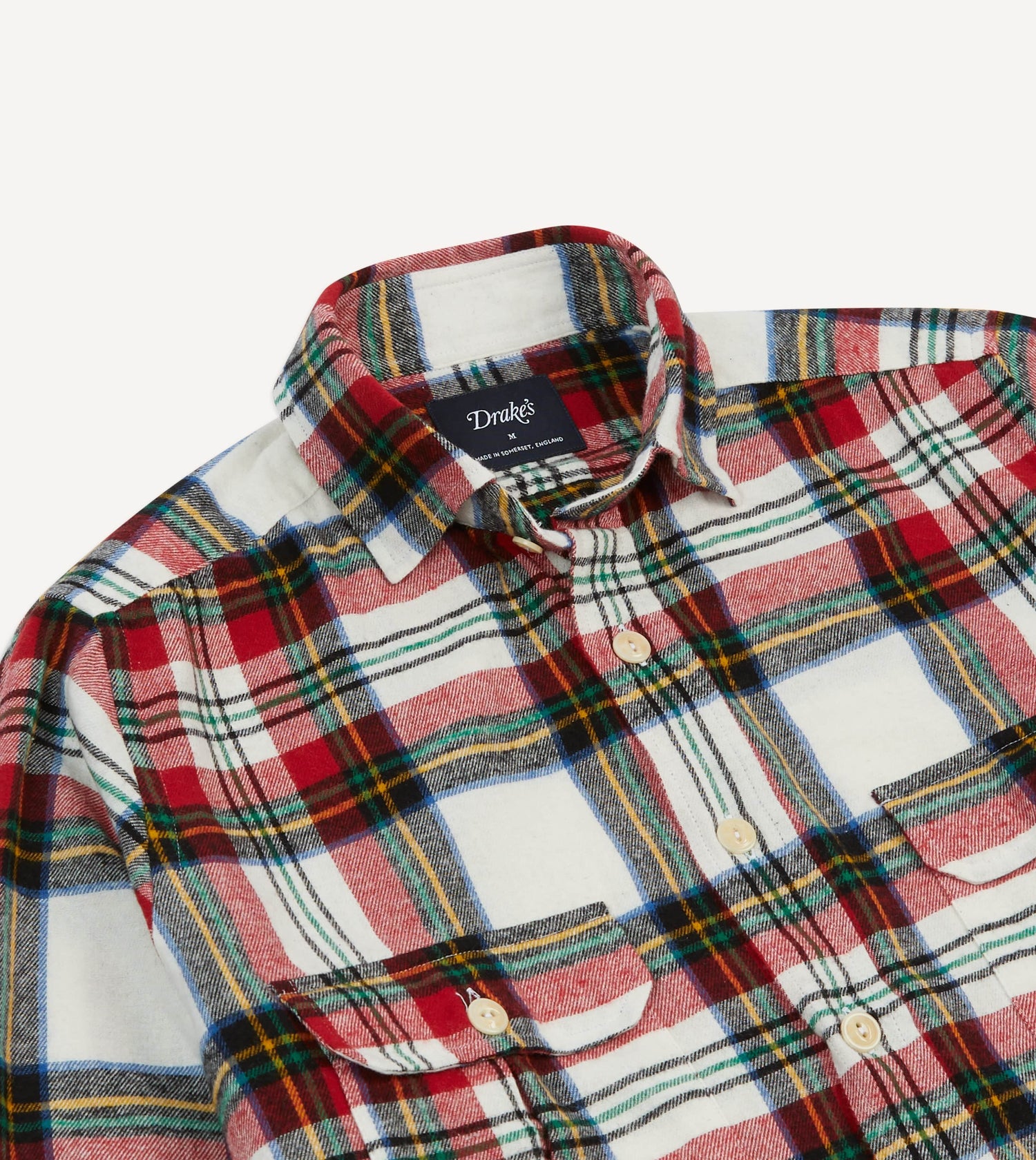 Red Check Brushed Cotton Two-Pocket Work Shirt