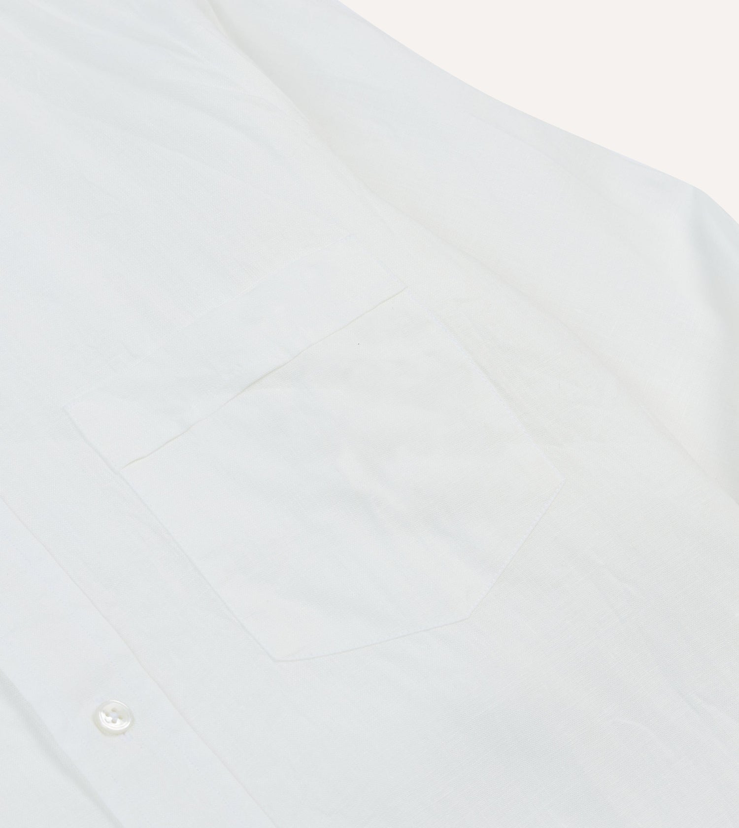 Ecru Linen Spread Collar Shirt