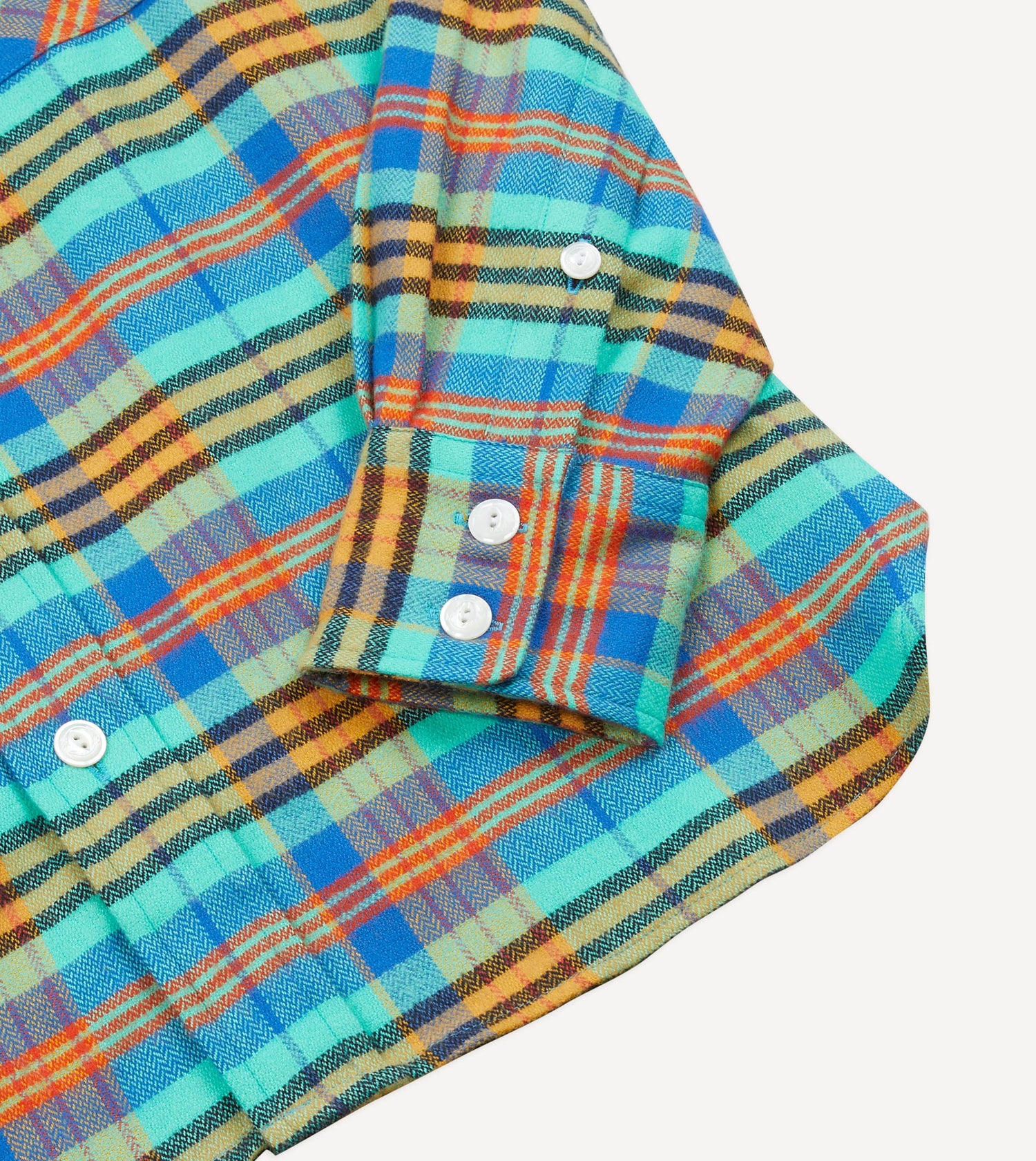 Light Blue Check Brushed Cotton Two-Pocket Western Shirt