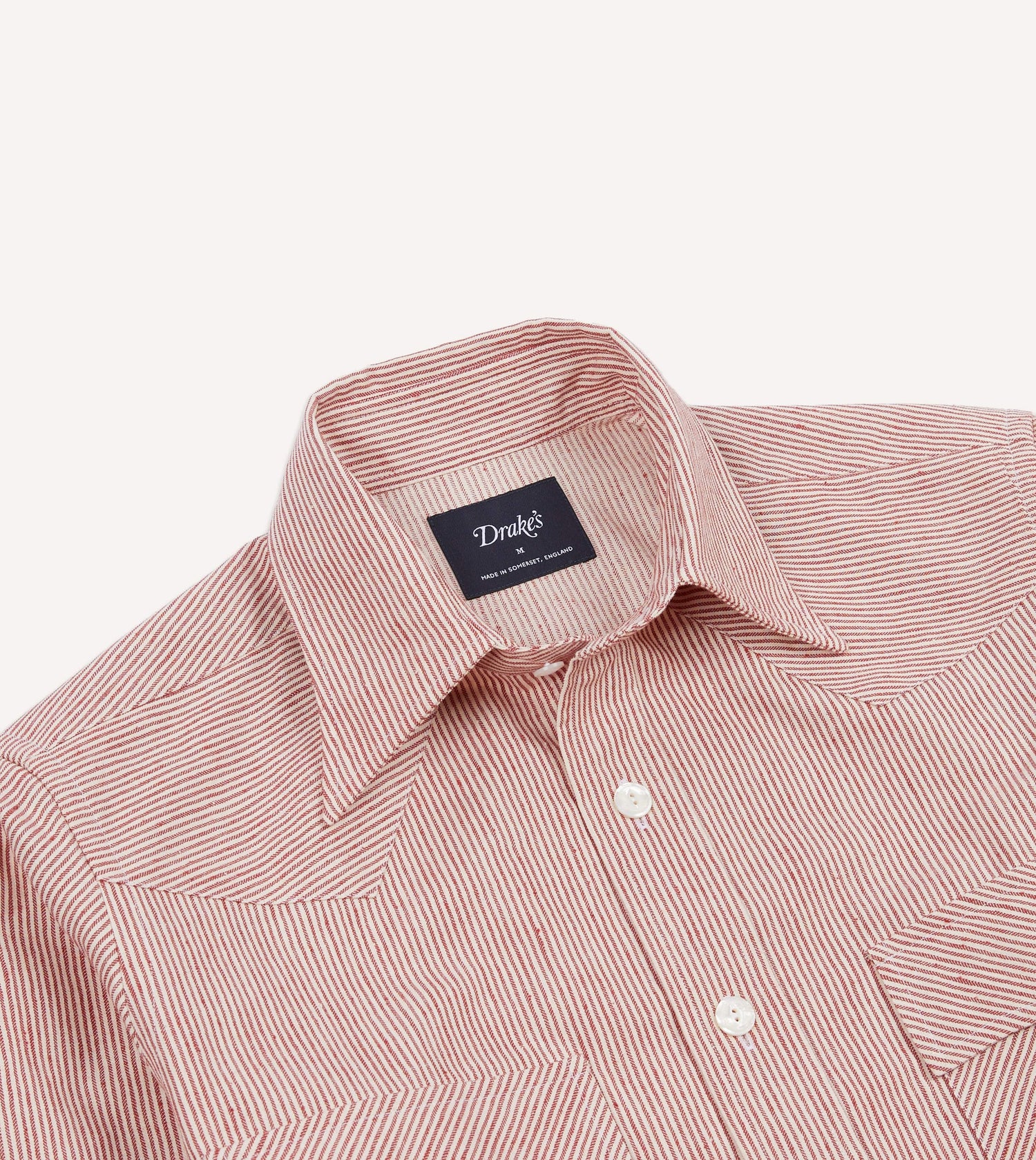 Red Brushed Cotton Two-Pocket Western Shirt