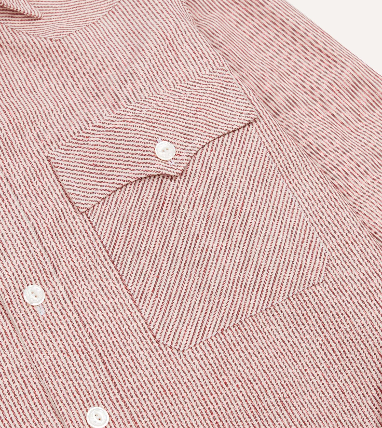 Red Brushed Cotton Two-Pocket Western Shirt