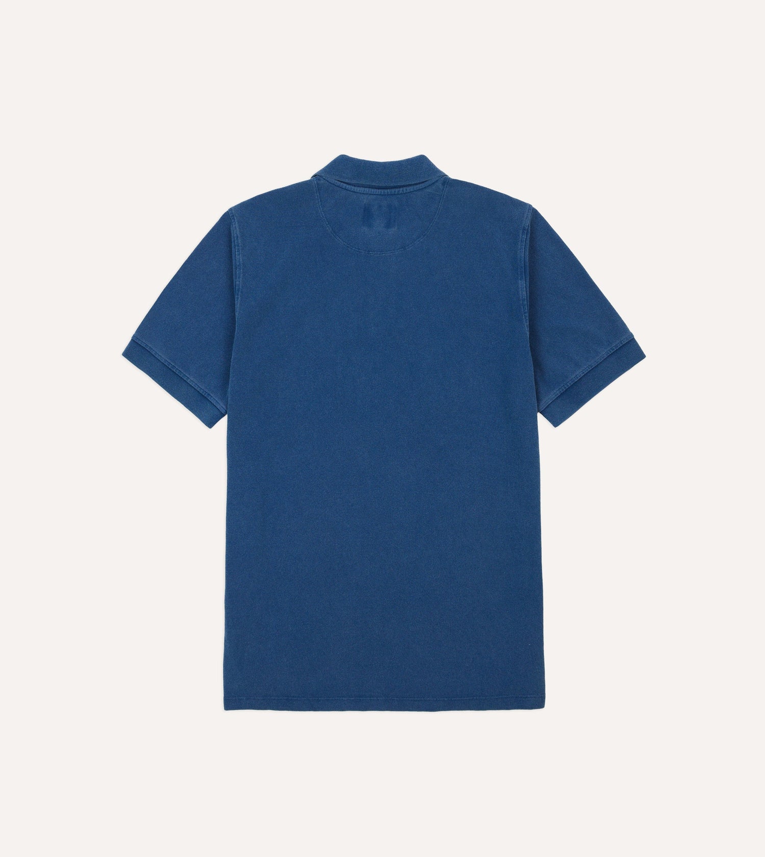 Washed Indigo Piqué Cotton Polo Shirt