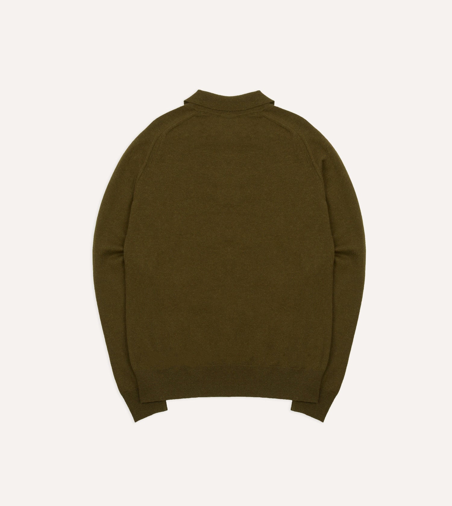 Olive Alpaca Wool Knitted Polo