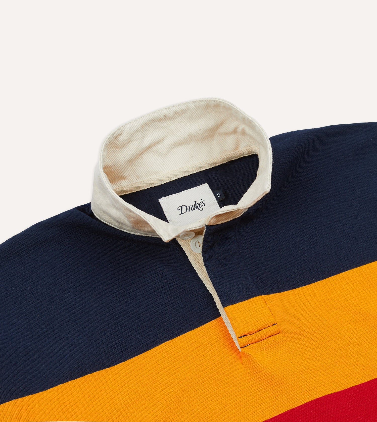 Navy, Yellow and Red Block Stripe Cotton Rugby Shirt