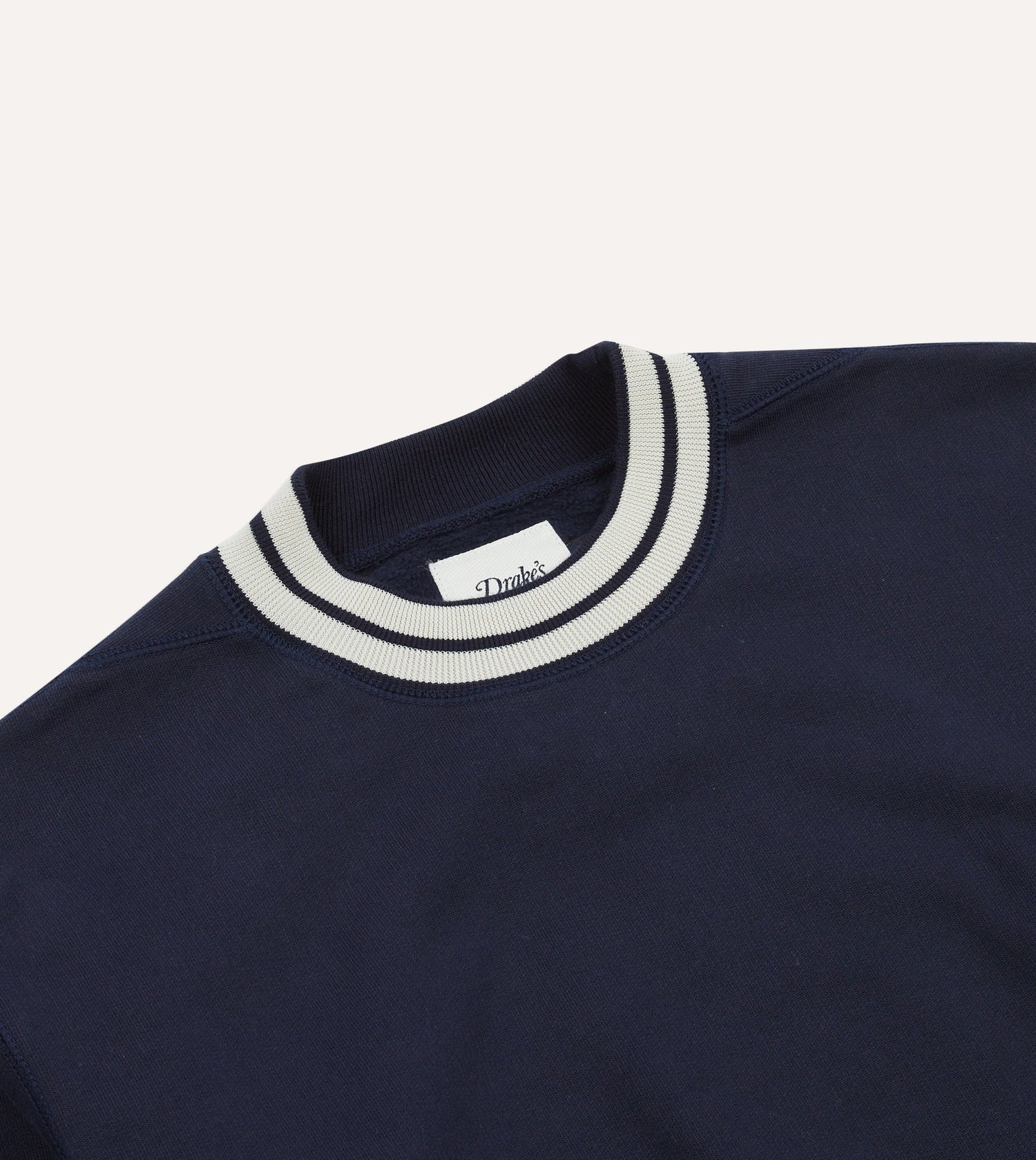 Navy Striped Rib Cotton Jersey Sweatshirt