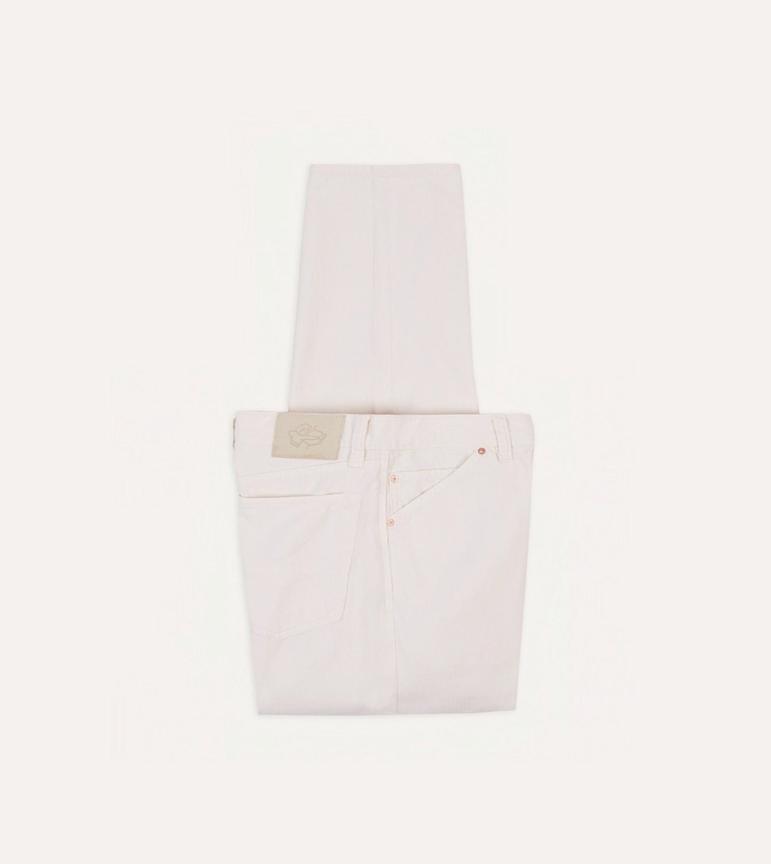 Ecru Japanese Selvedge Needlecord Five-Pocket Trousers