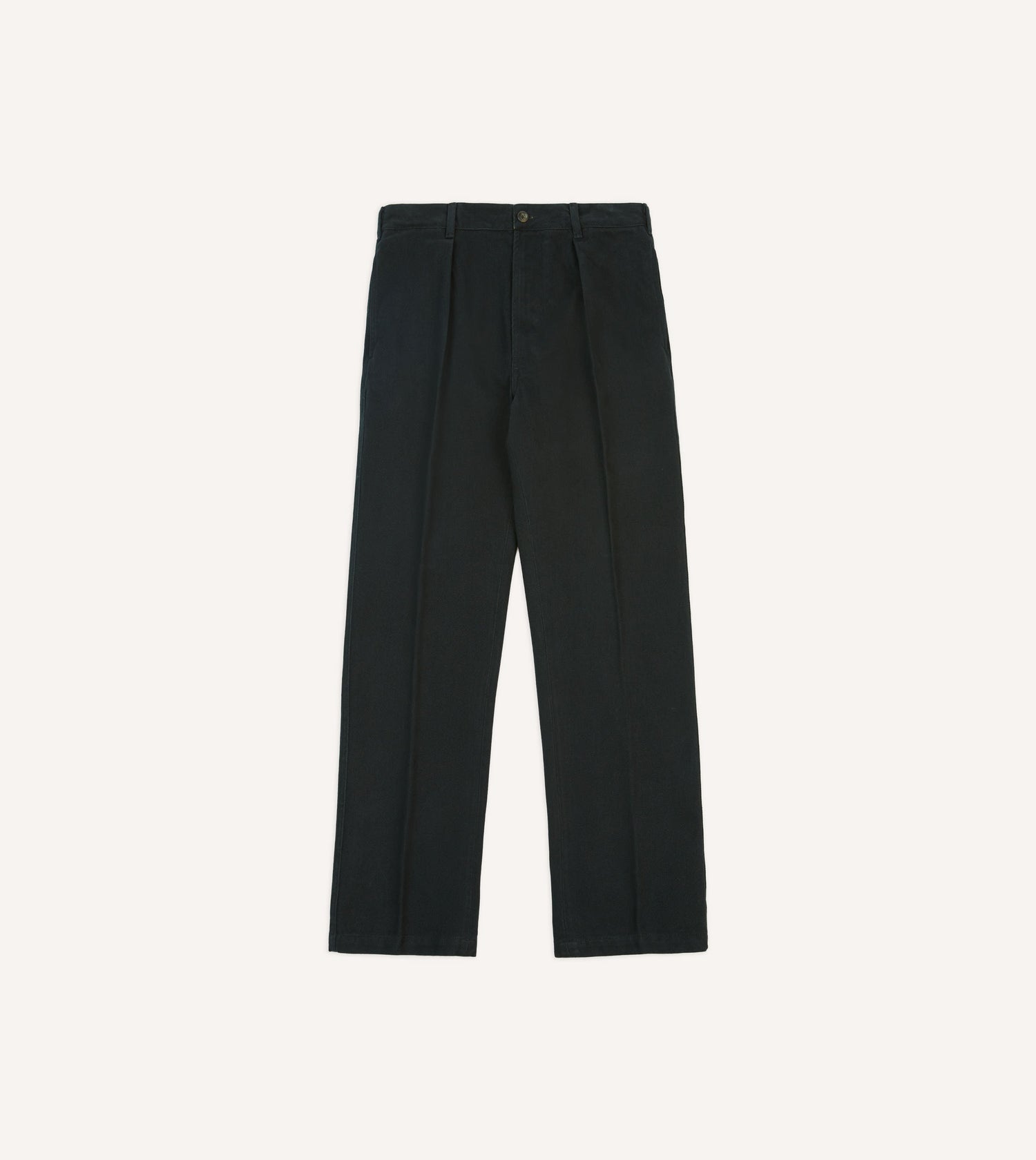 Drake's by A. Levine Black Cotton Games Trousers