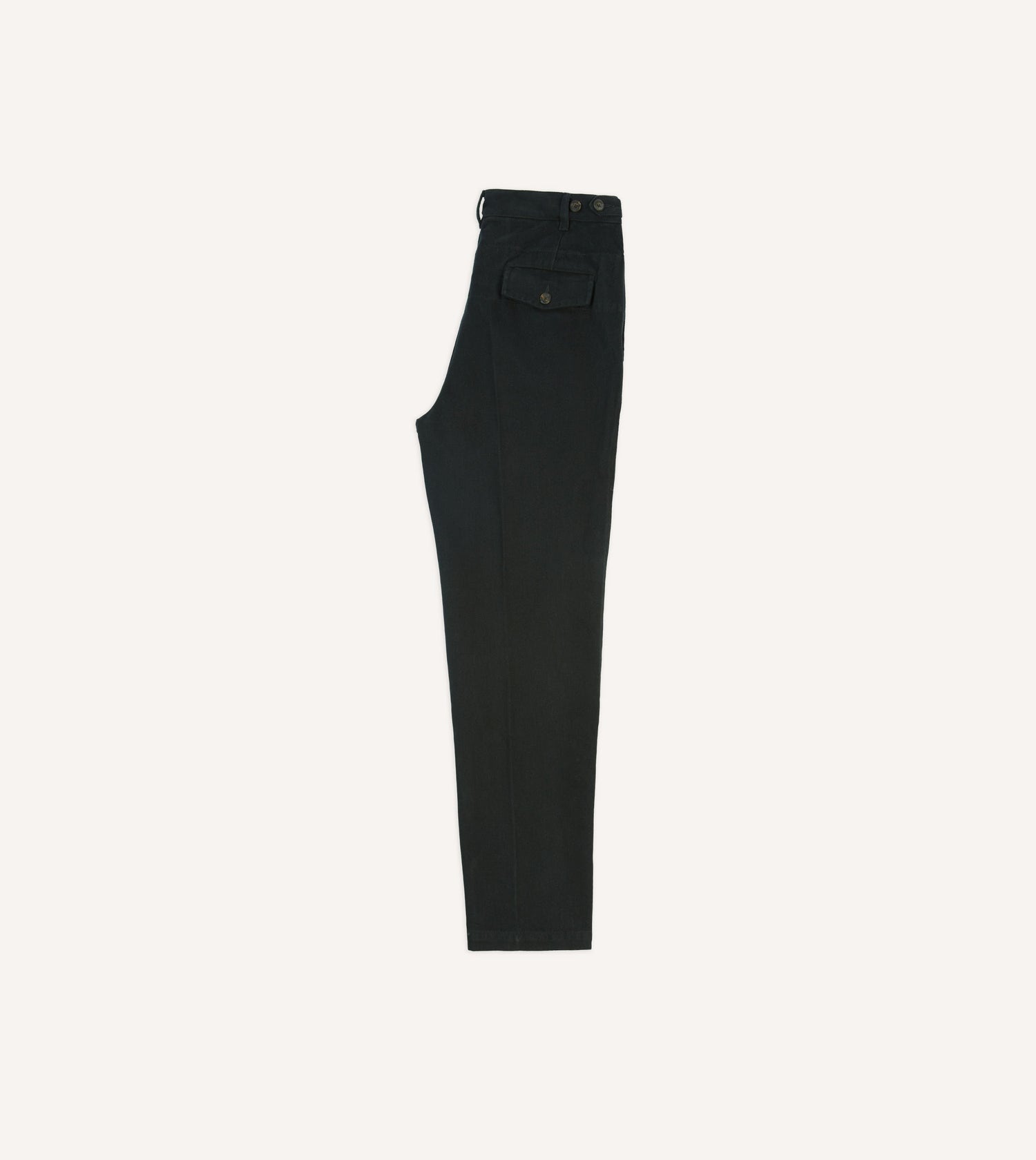 Drake's by A. Levine Black Cotton Games Trousers