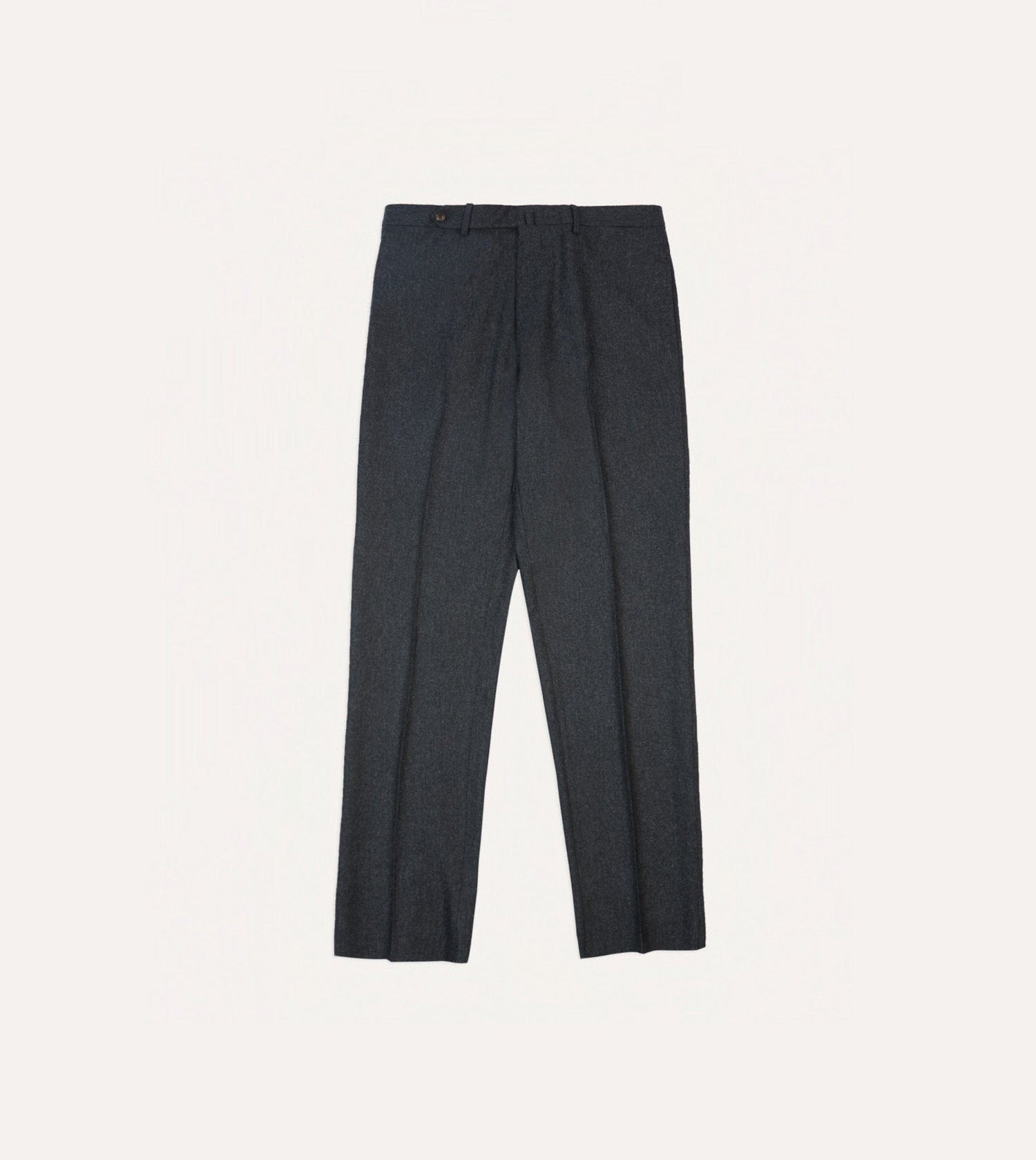 Grey Wool Flannel Flat Front Trouser – Drakes