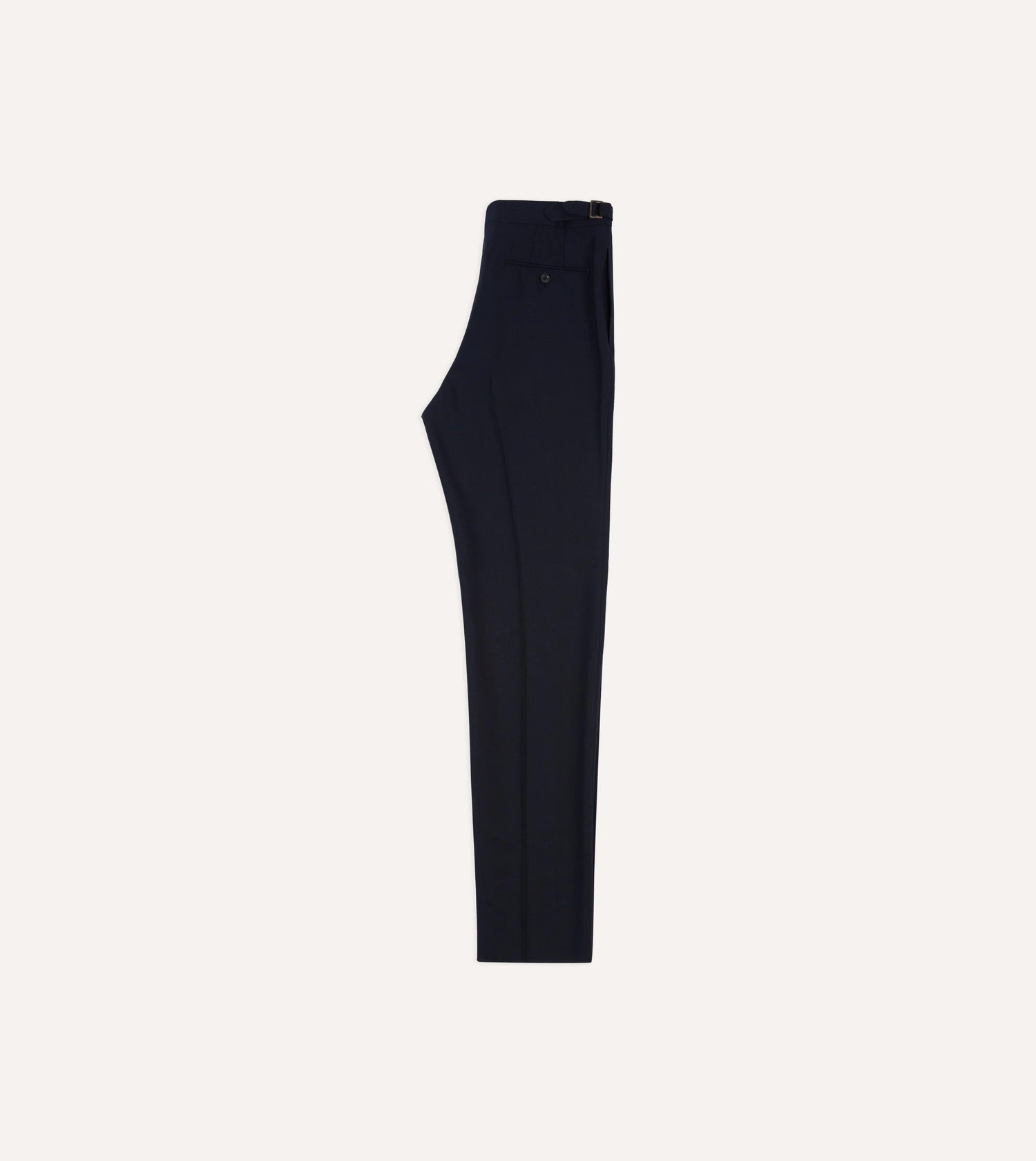 Navy Tropical Wool Single Pleat Trouser