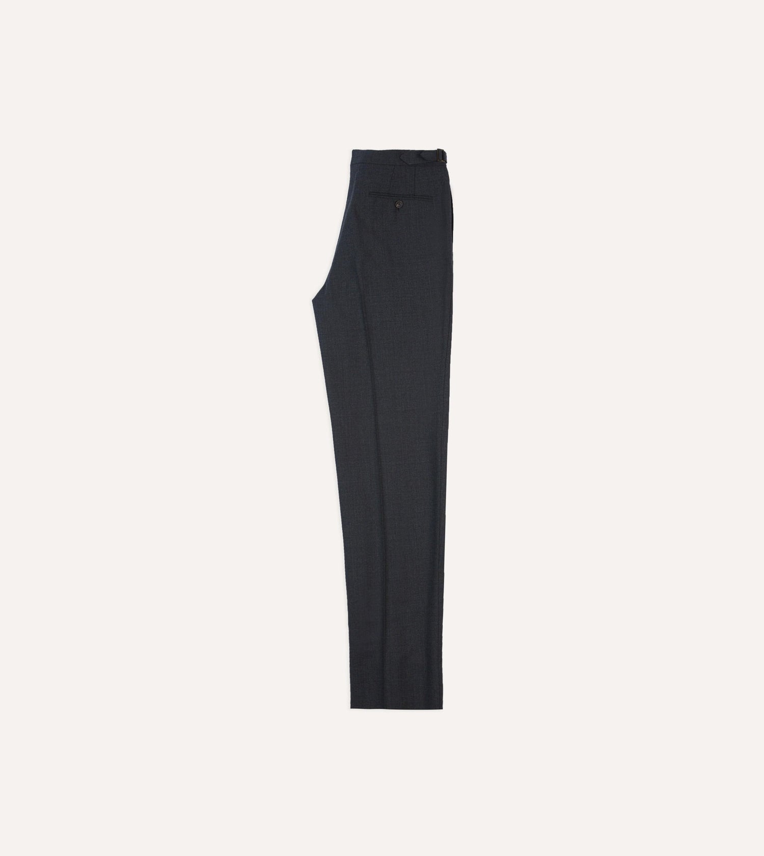 Charcoal Tropical Wool Single Pleat Trouser