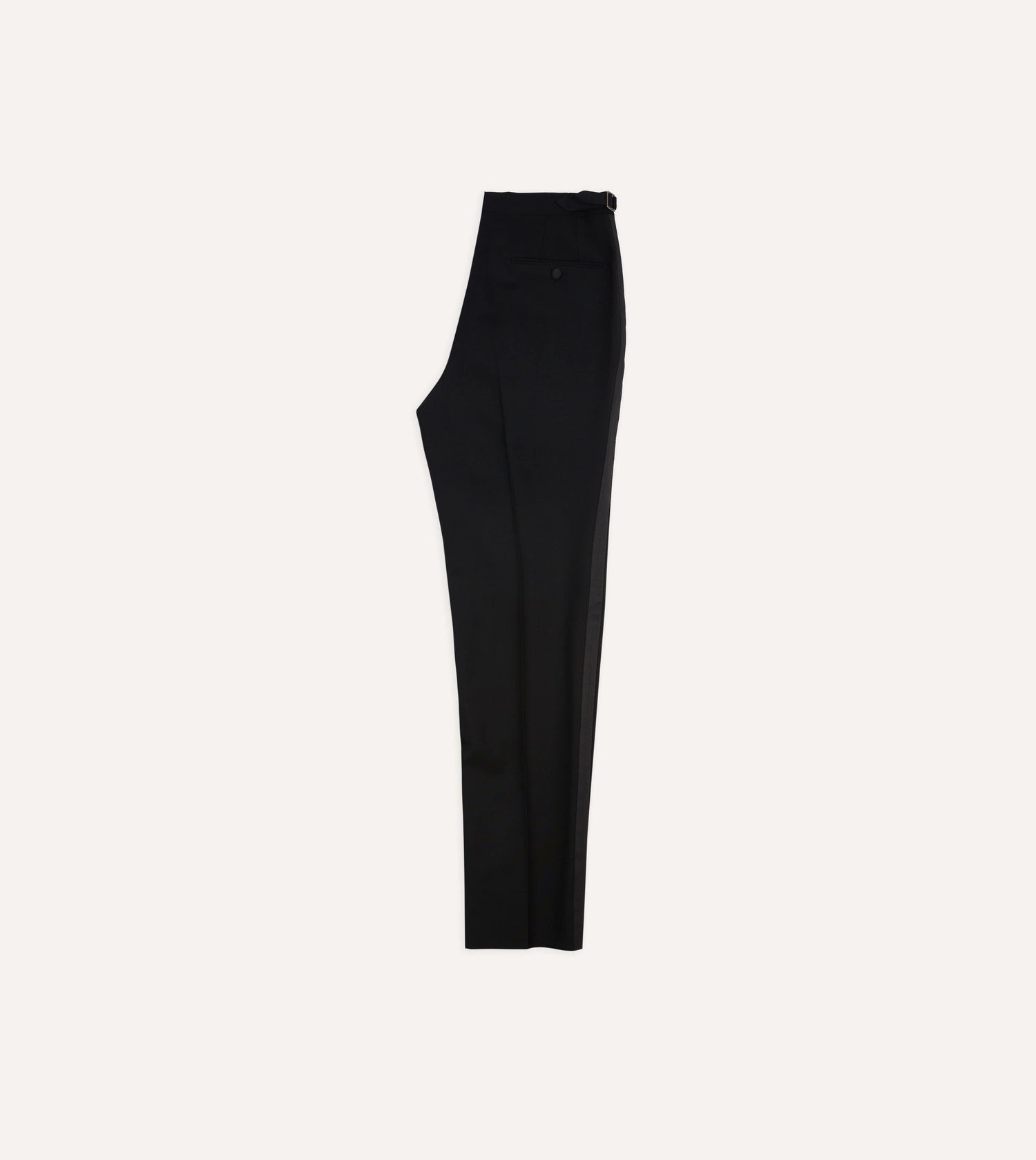 Black Wool Shawl Collar Tuxedo Trousers