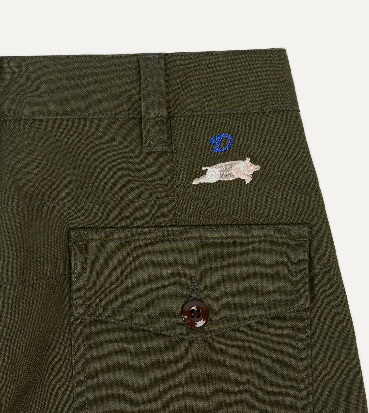 St. JOHN by Drake's Olive Cotton Fatigue Trouser