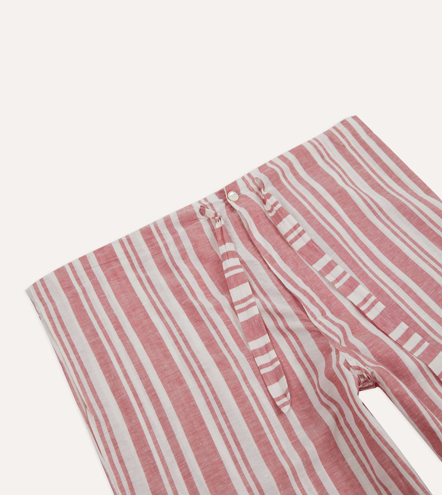 Red and White Stripe Linen Pyjama Set