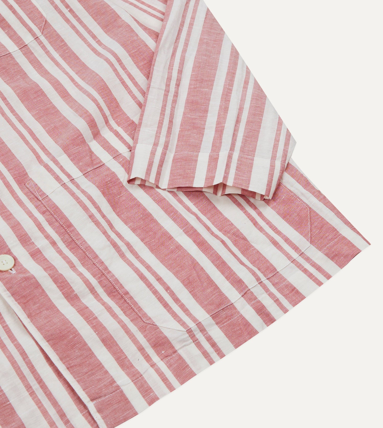 Red and White Stripe Linen Pyjama Set