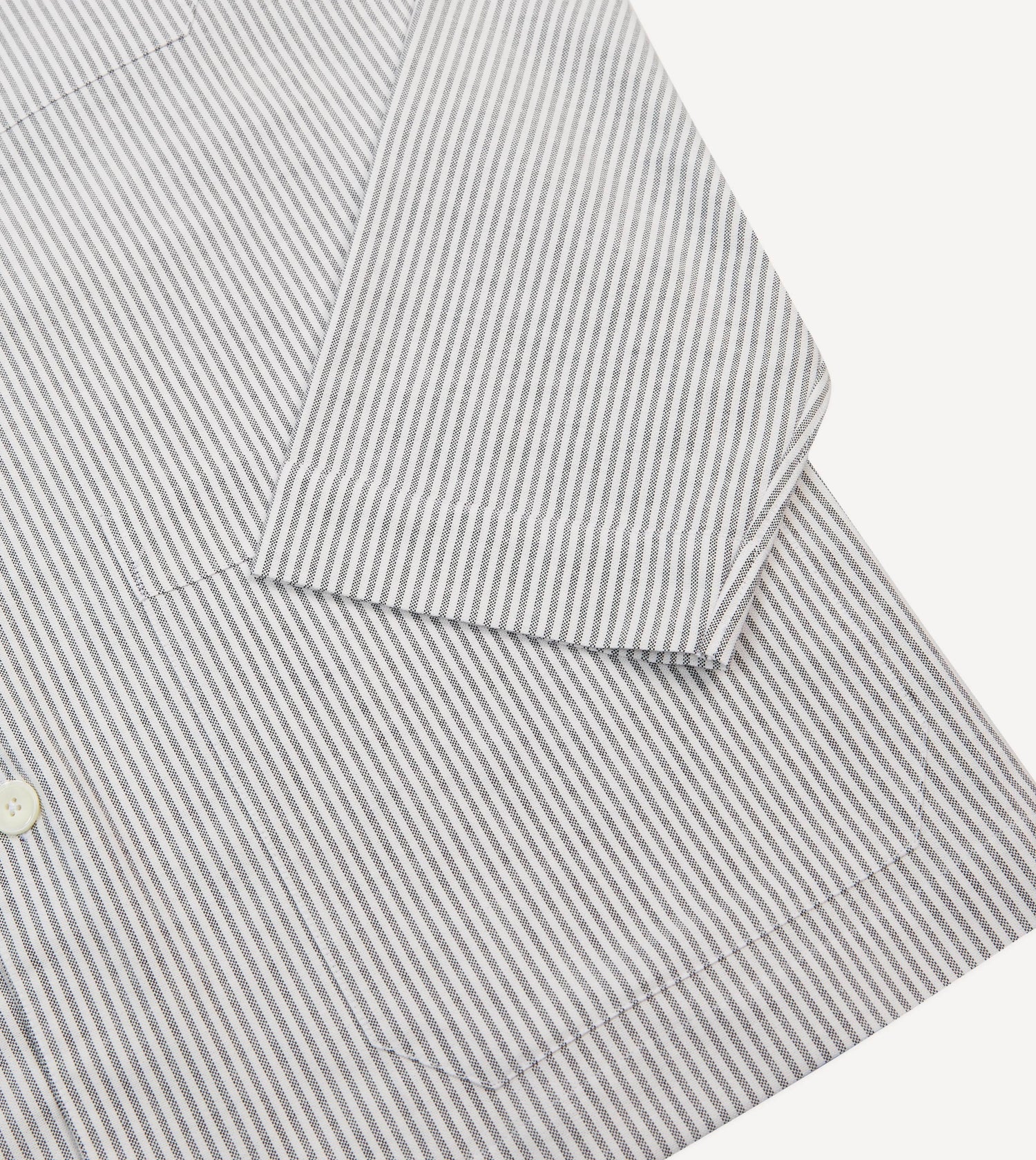 Black Ticking Stripe Cotton Pyjama Set