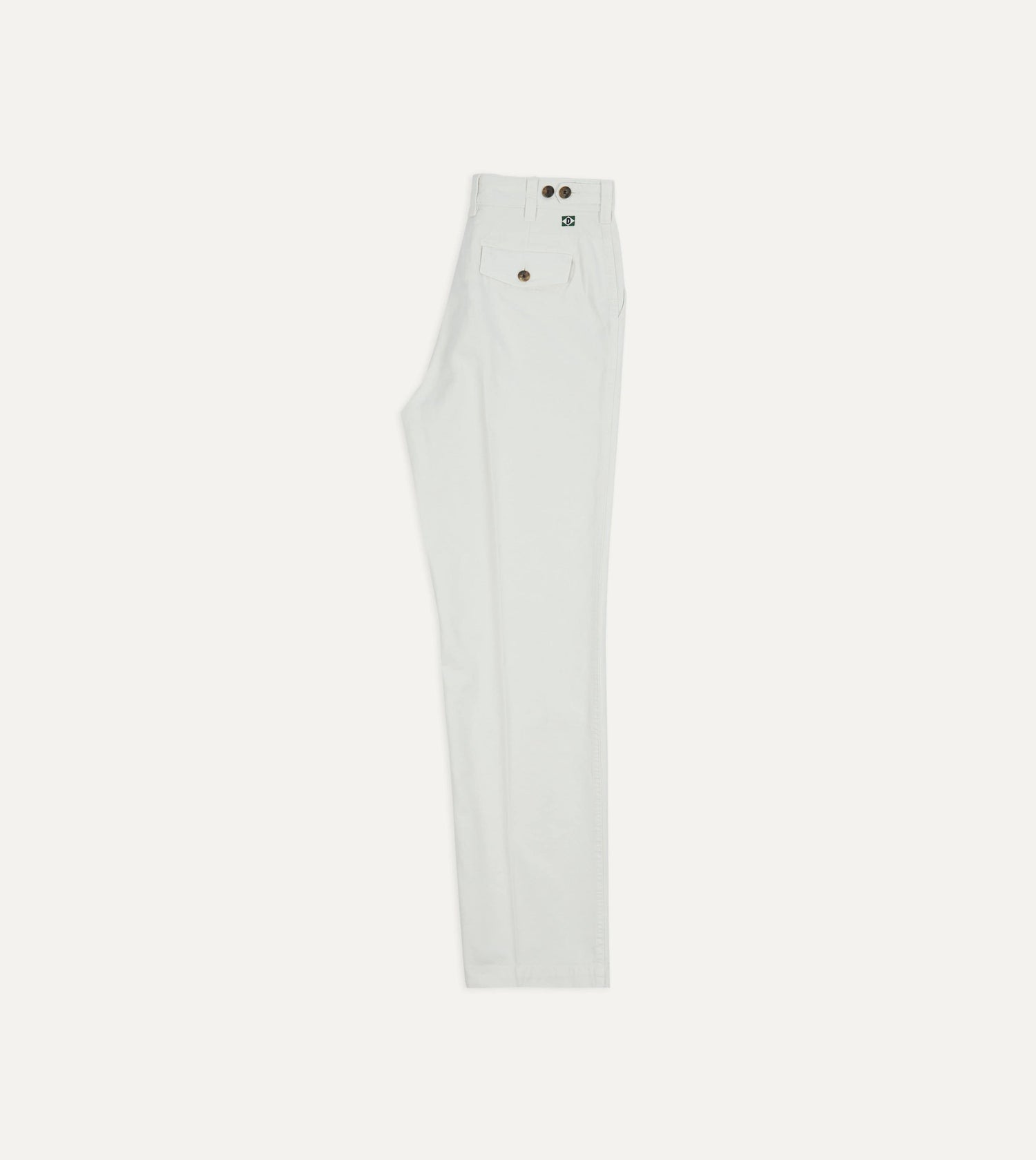 Ecru Cotton Flat Front Chino