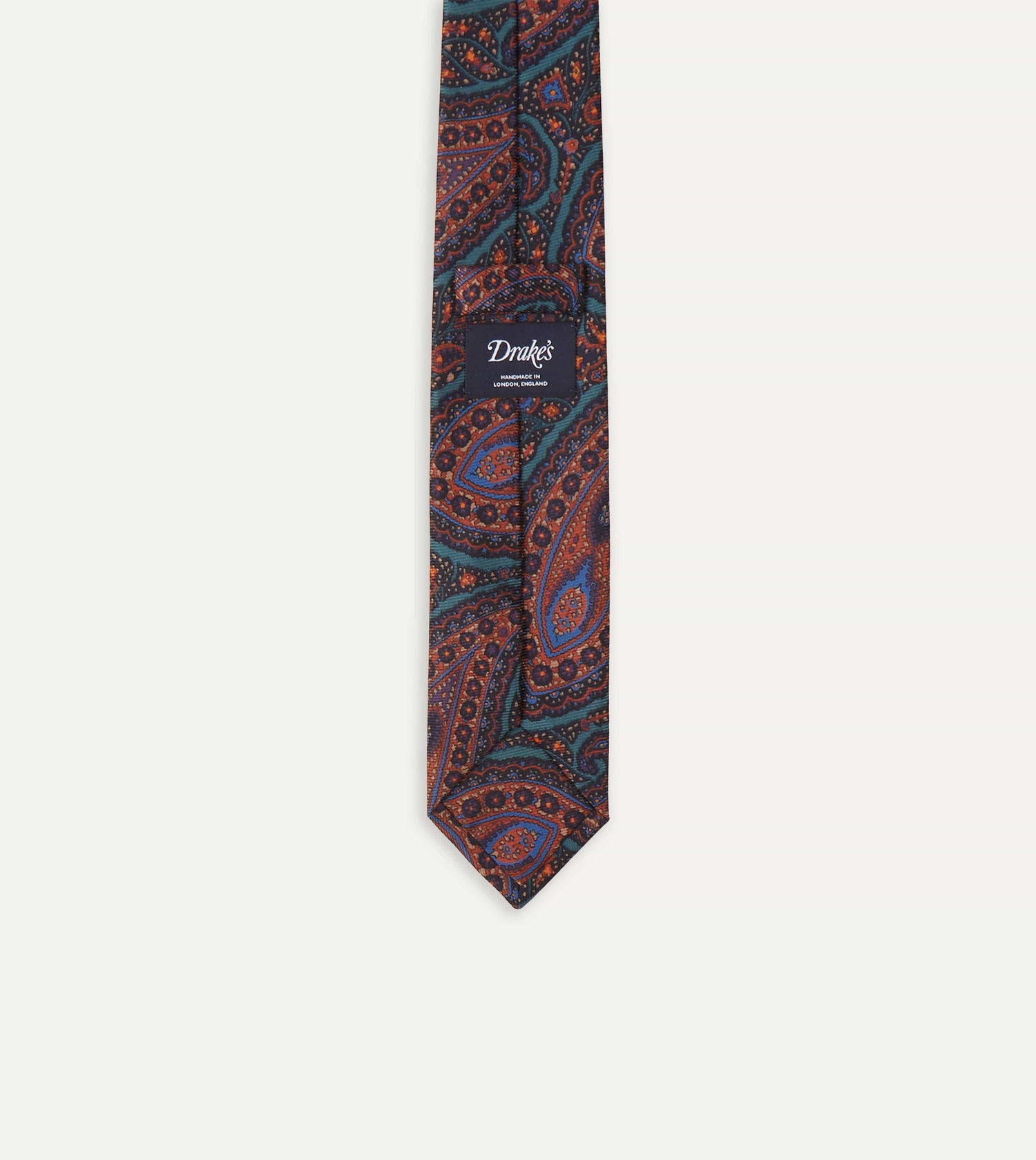 Green Big Paisley Print 40oz Madder Silk Tie