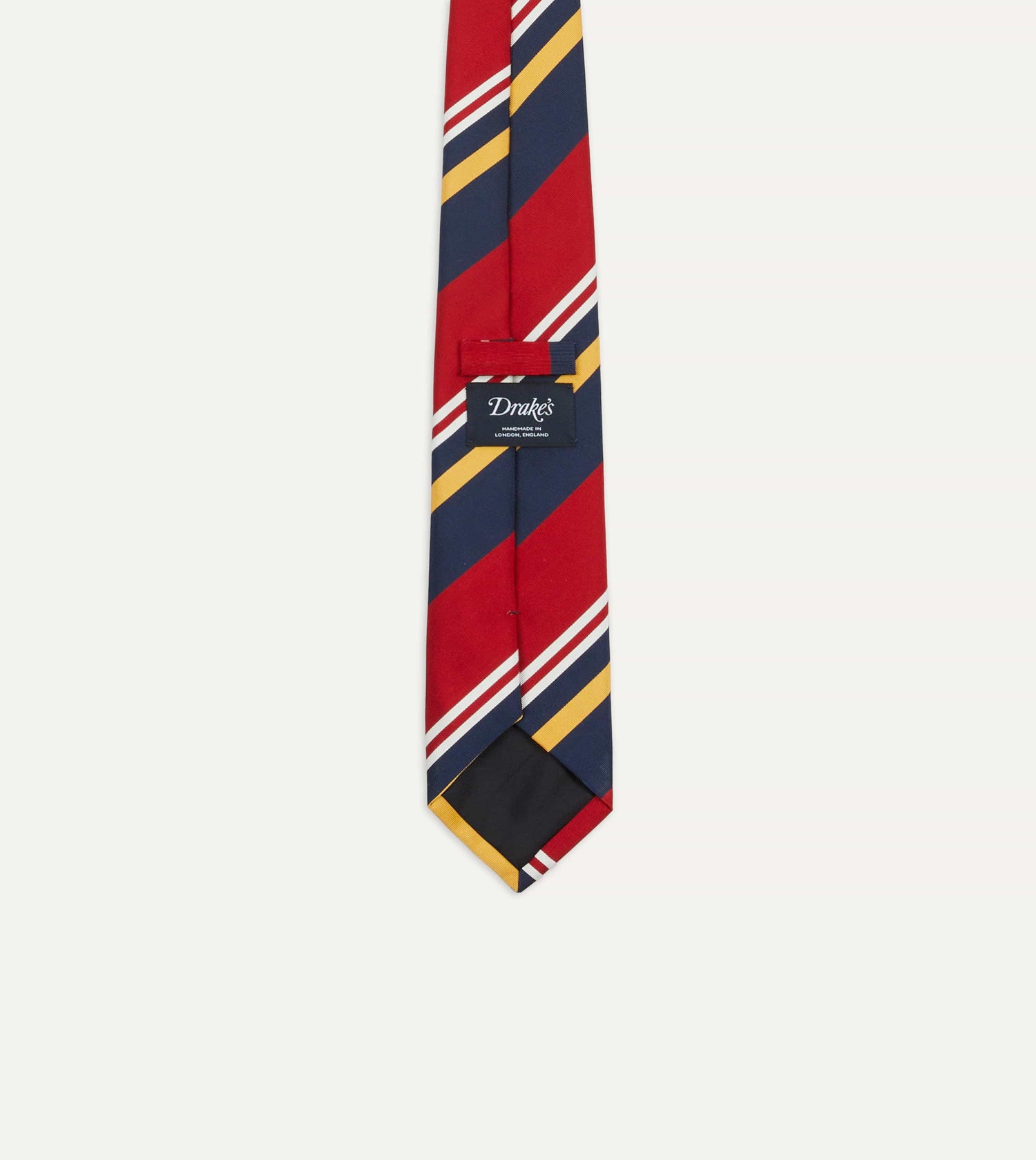 Navy, Red and Yellow Baiadera Stripe Mogador Tipped Tie