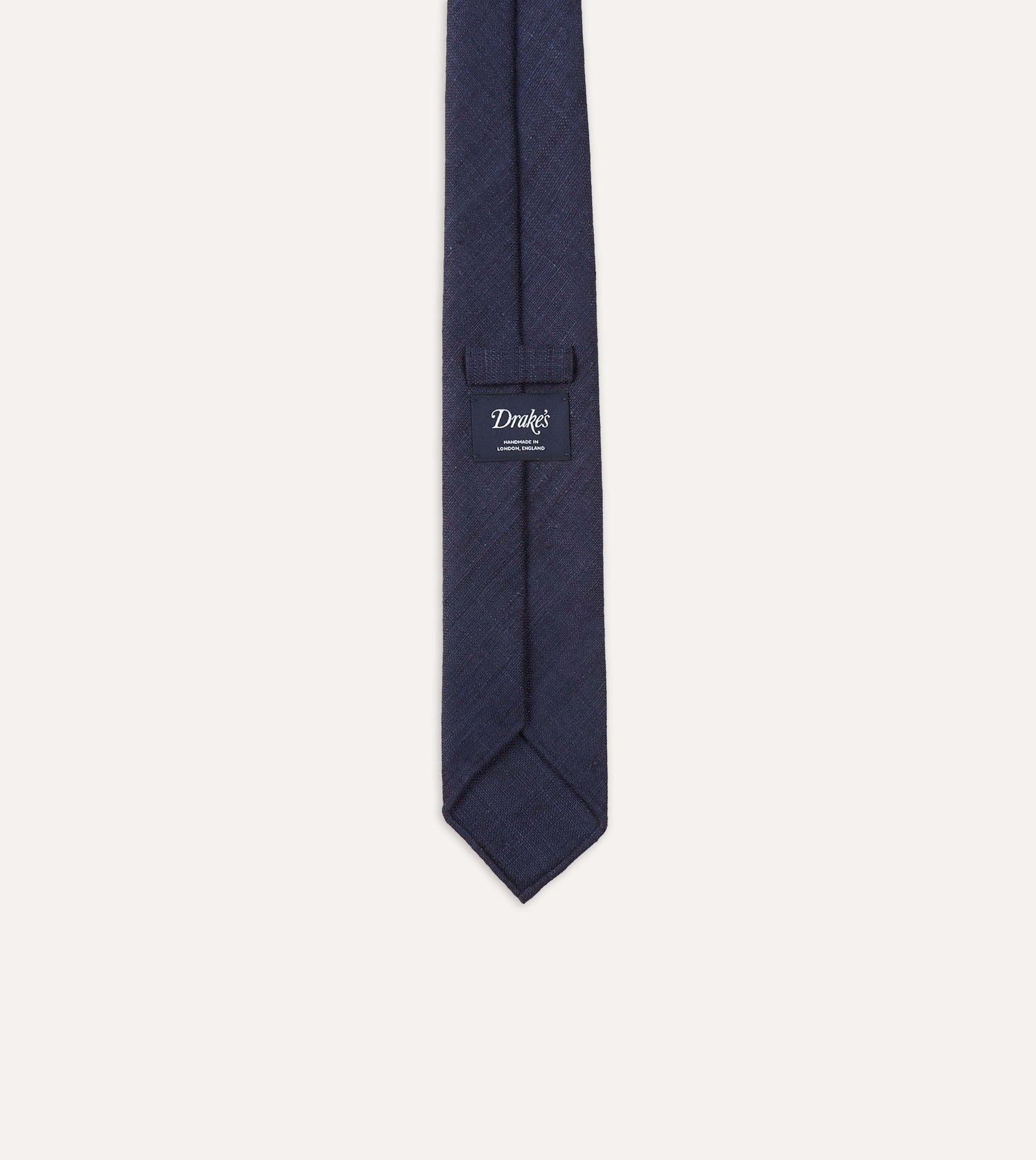 Navy Tussah Hand Rolled Silk Tie