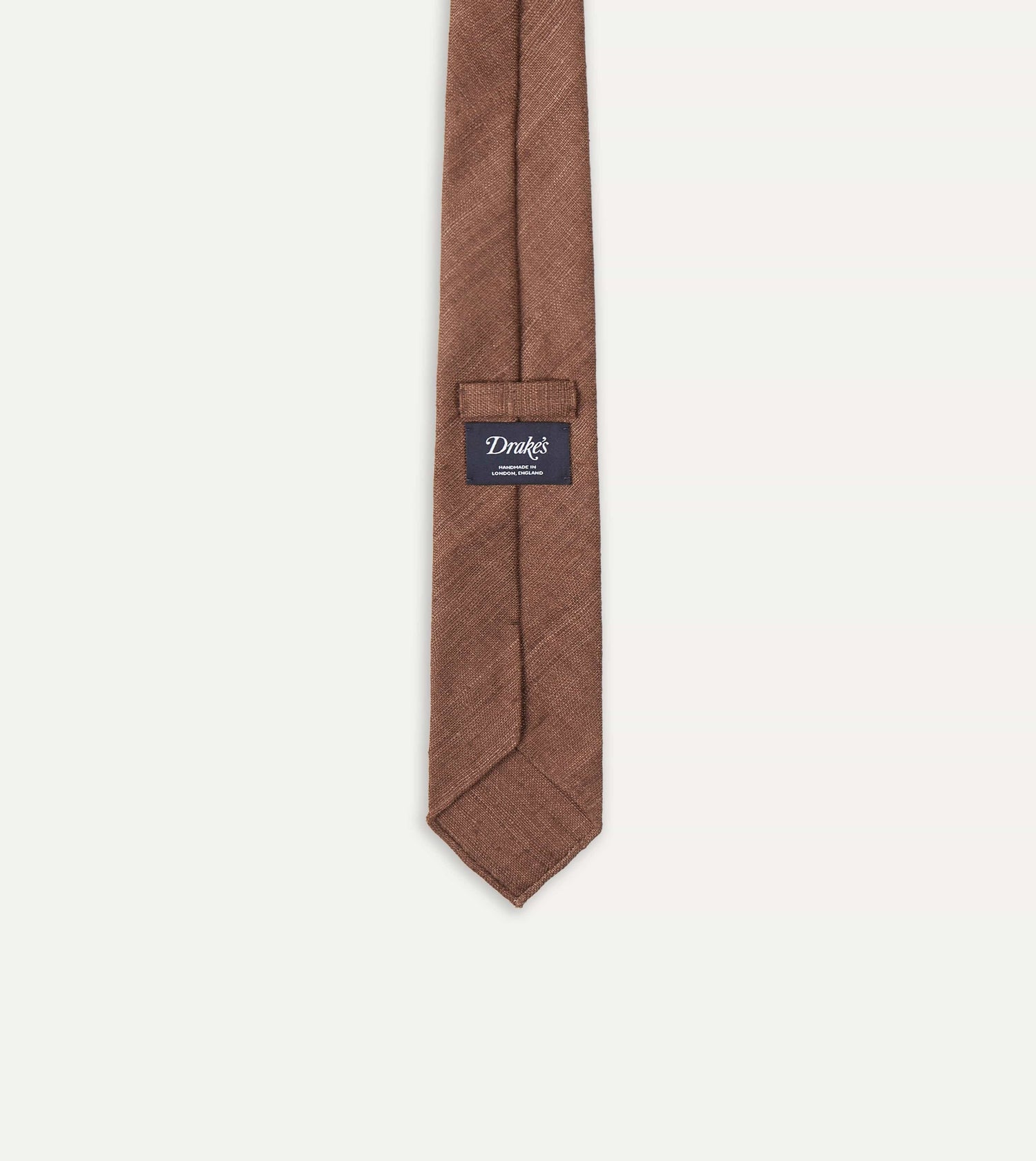 Brown Tussah Hand Rolled Silk Tie