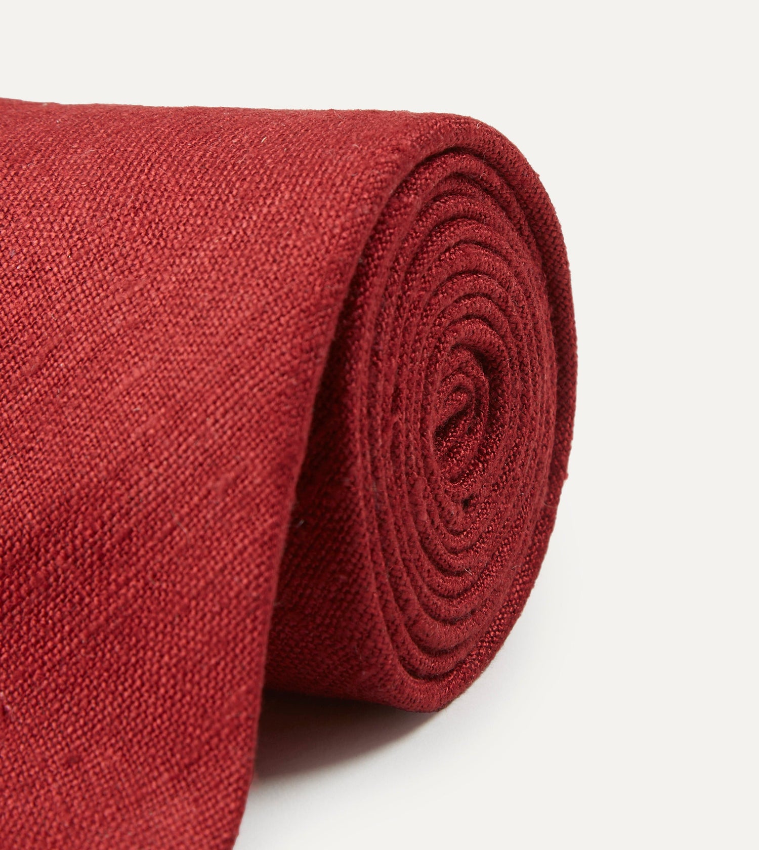 Red Tussah Hand Rolled Silk Tie