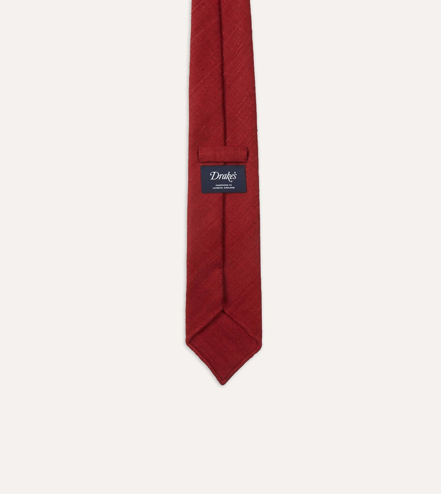 Red Tussah Hand Rolled Silk Tie