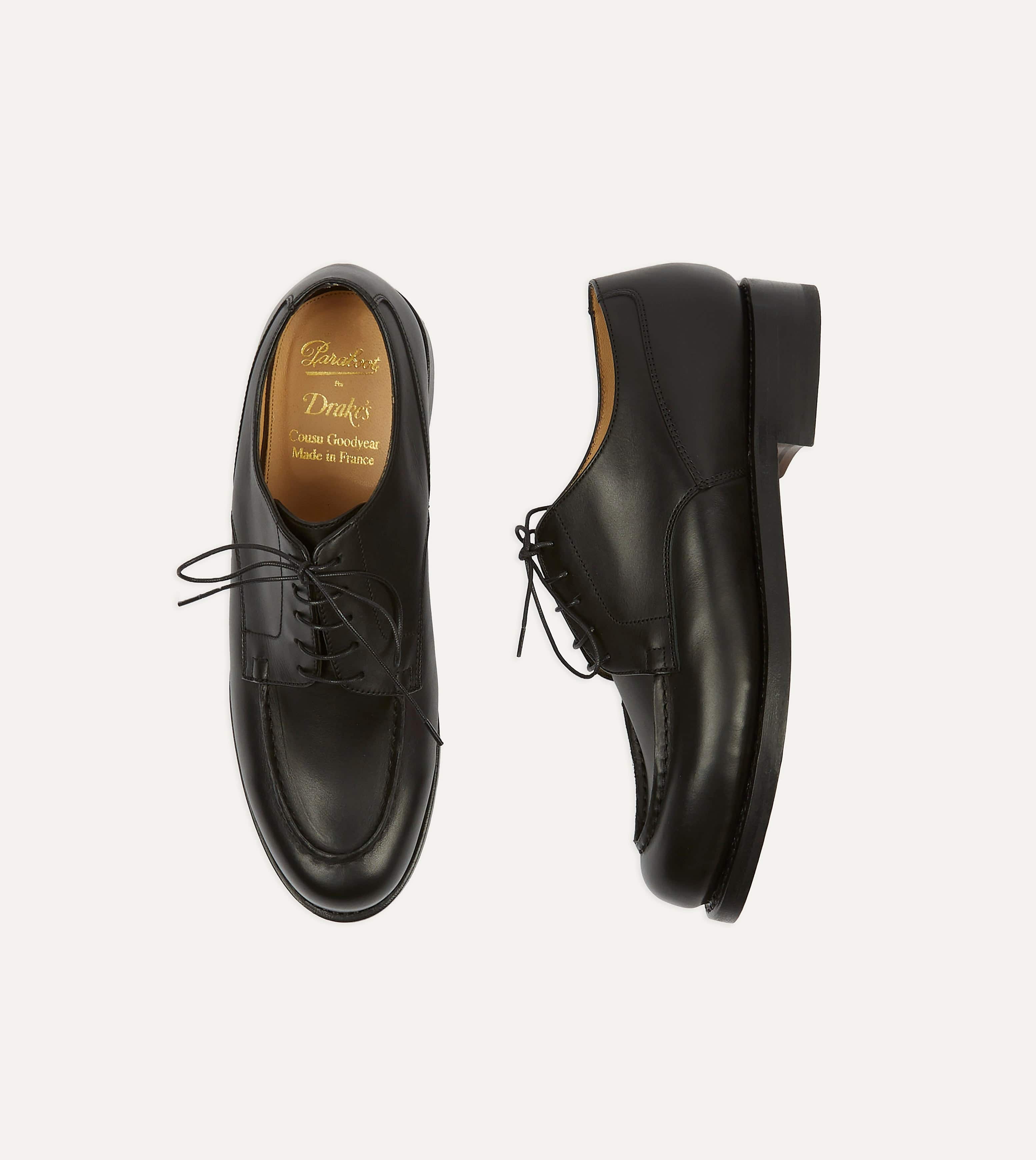 Paraboot Chambord Black Calf Leather Derby Shoe – Drakes