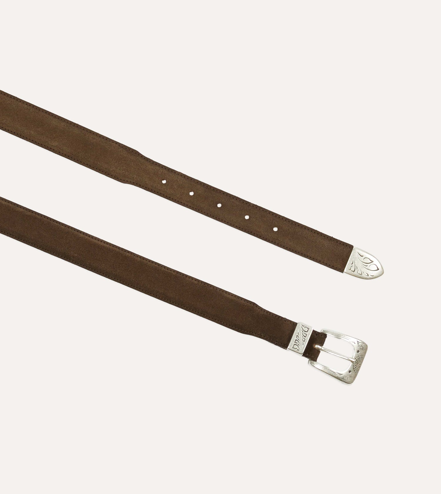 Dark Brown Suede Western Belt