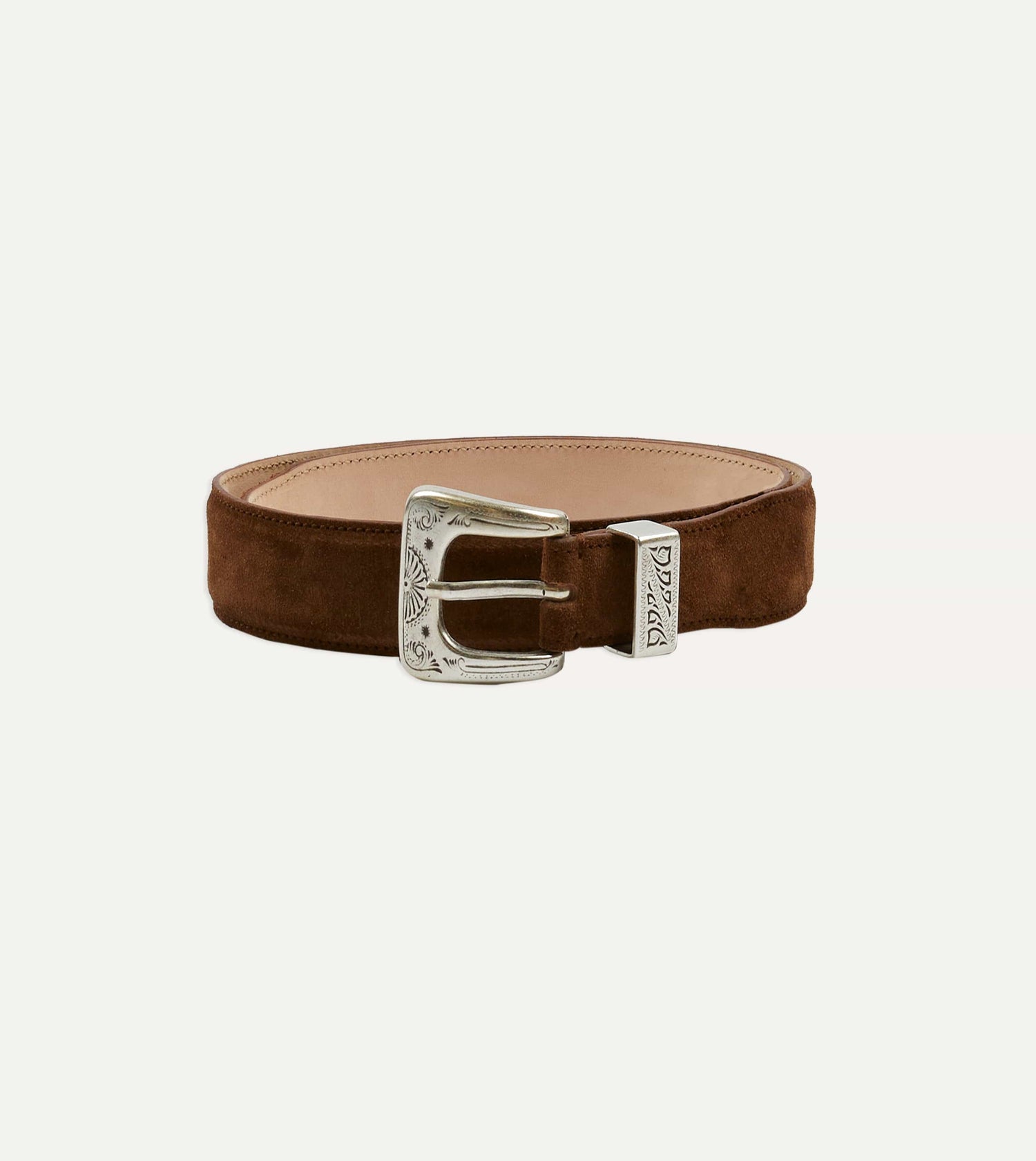 Light Brown Suede Western Belt