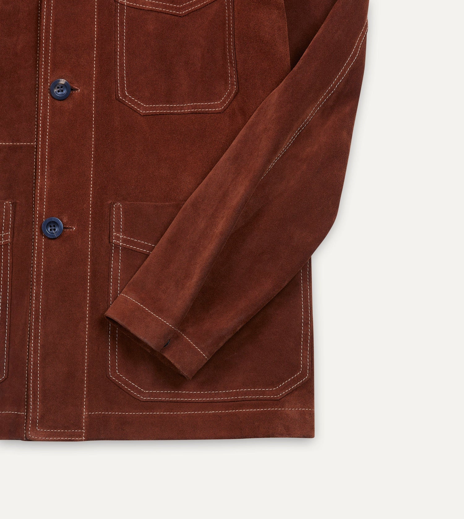 Rust Heavyweight Suede Five-Pocket Chore Jacket