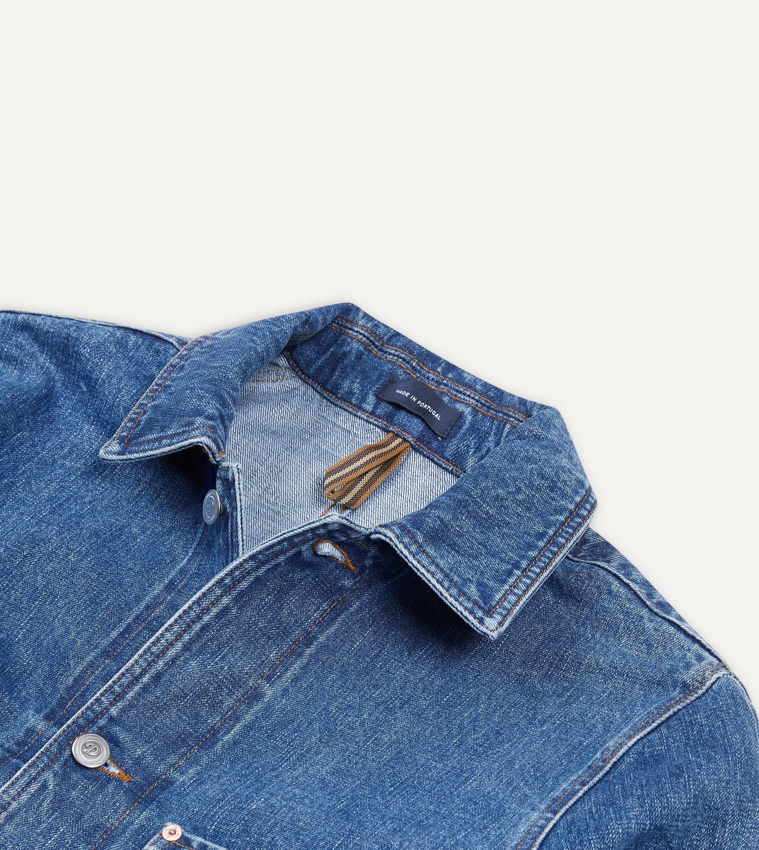 Bleach Wash Selvedge Denim Five-Pocket Chore Jacket