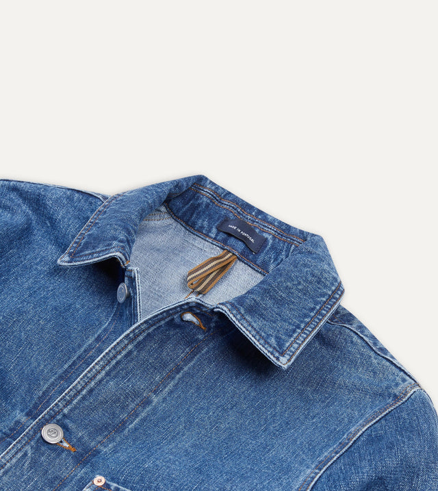 Bleach Wash Selvedge Denim Five-Pocket Chore Jacket – Drakes