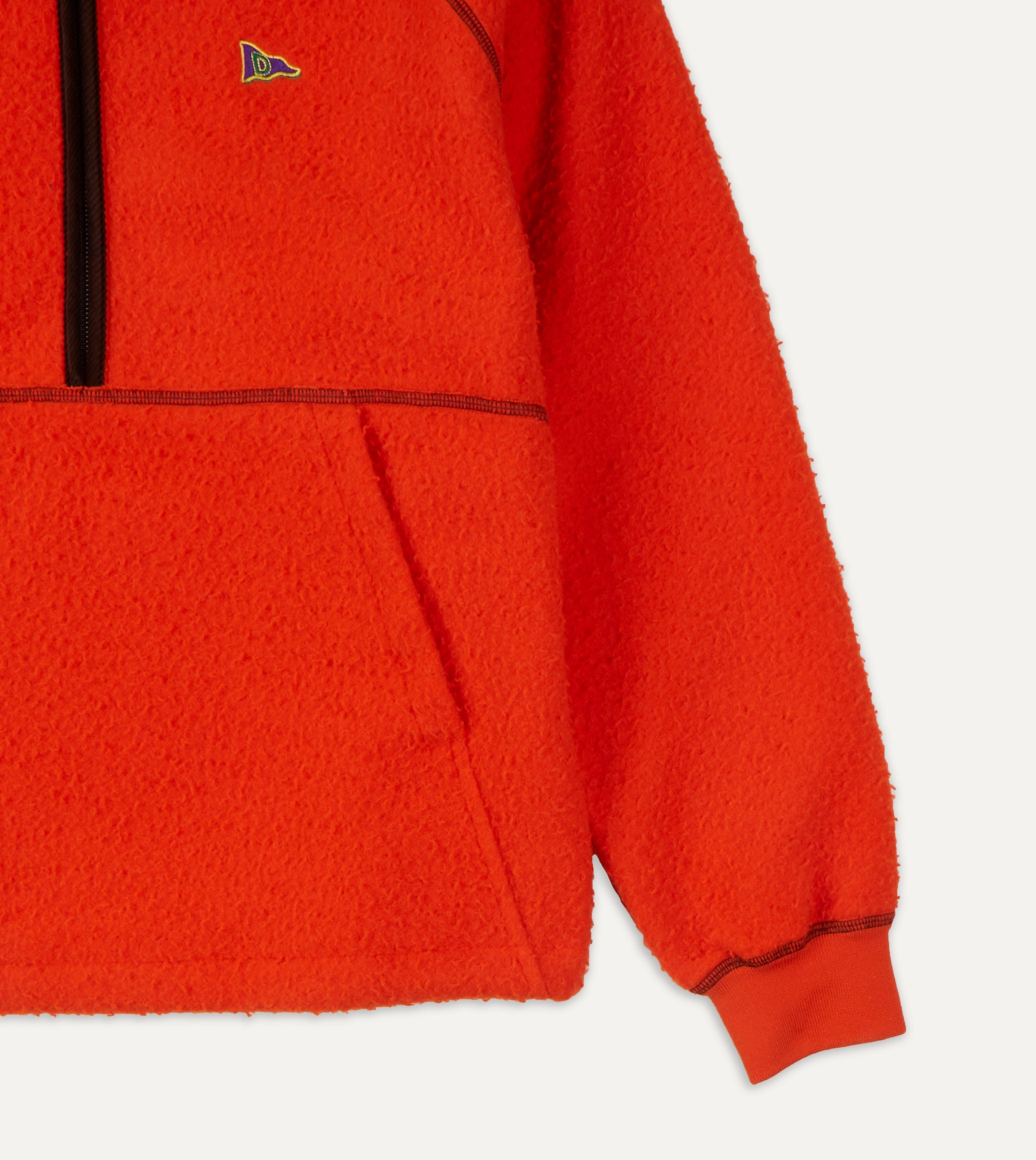 Orange Casentino Wool Half-Zip Pullover Fleece – Drakes