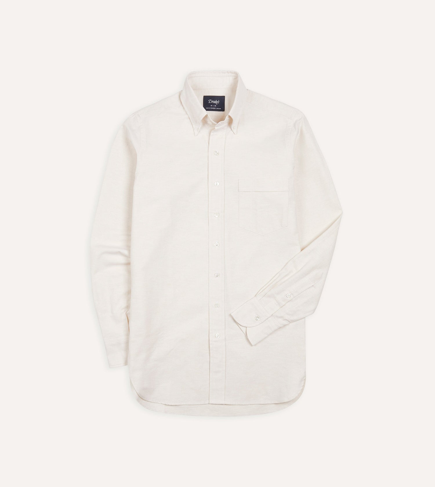 Cream Cotton Oxford Cloth Button-Down Shirt