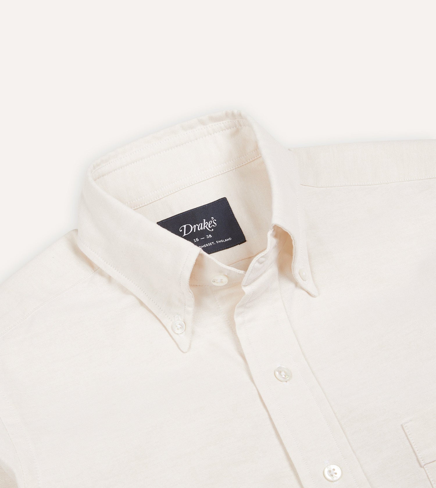 Cream Cotton Oxford Cloth Button-Down Shirt