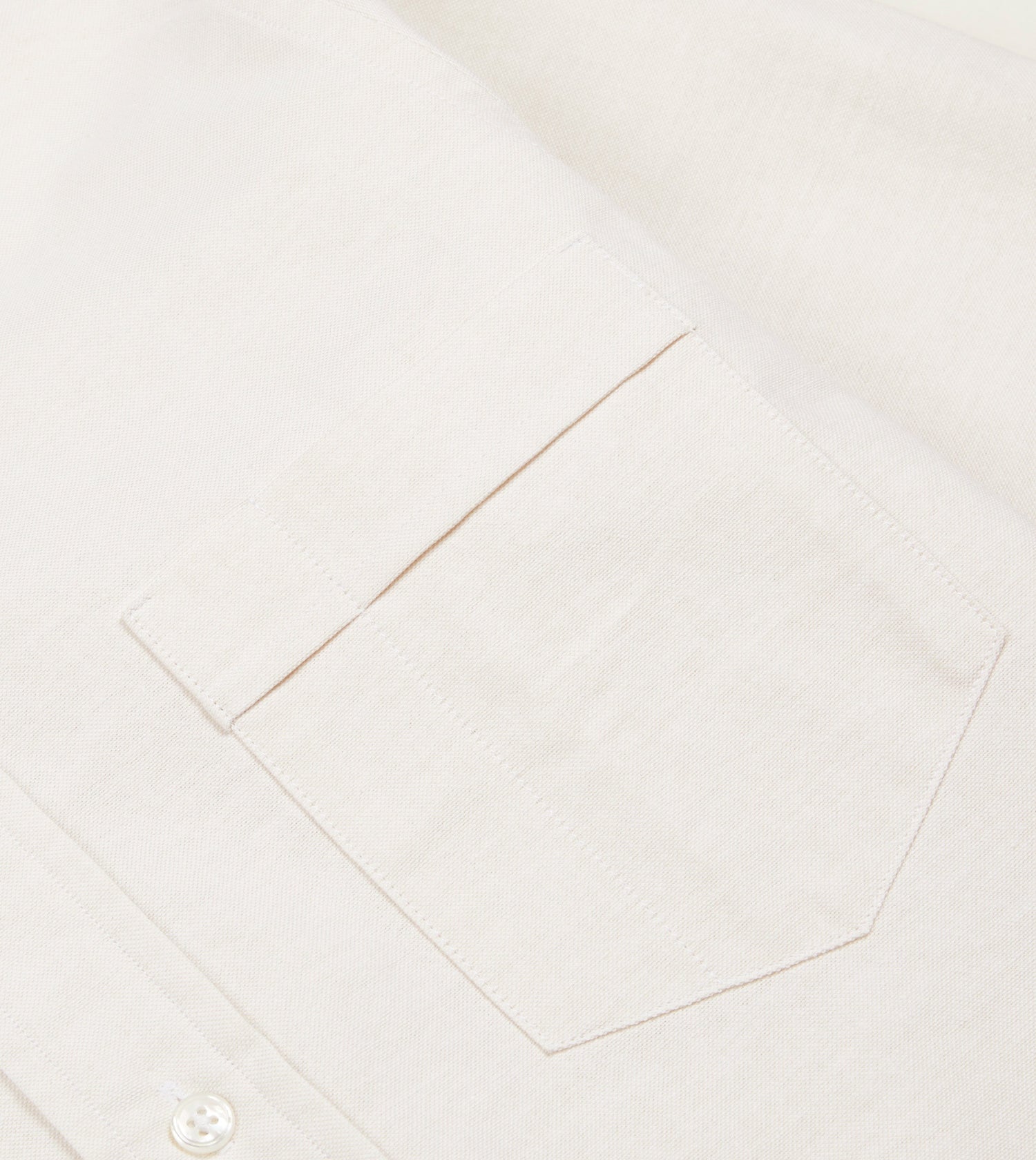 Cream Cotton Oxford Cloth Button-Down Shirt