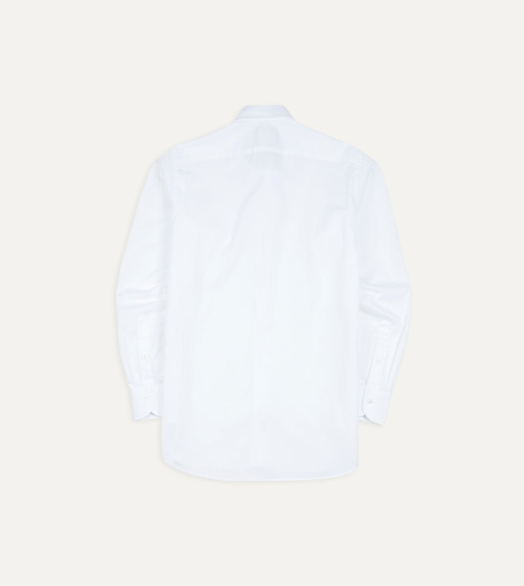 White Cotton Spread Collar Poplin Shirt – Drakes