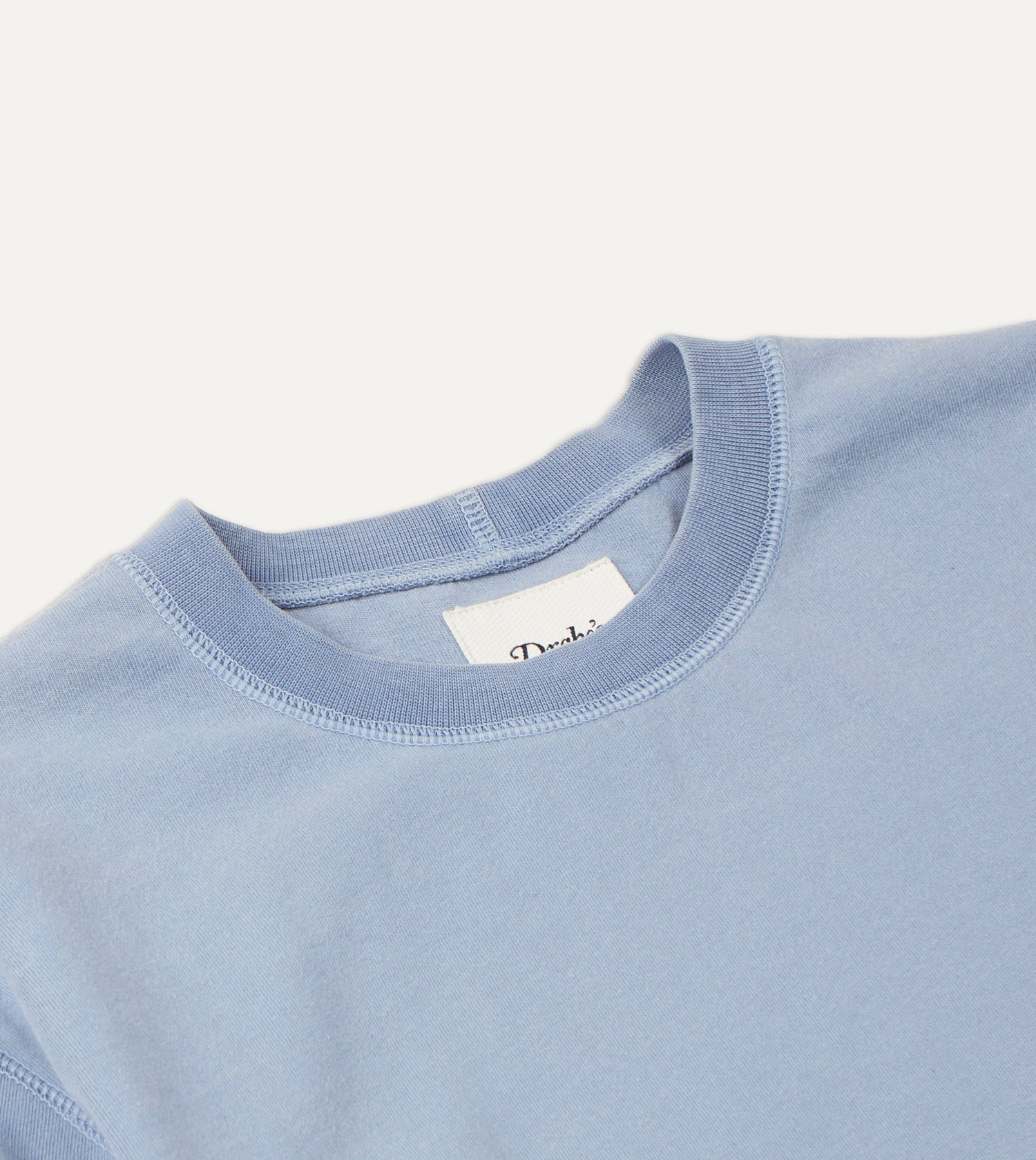 Light Indigo Cotton Crew Neck Hiking T-Shirt