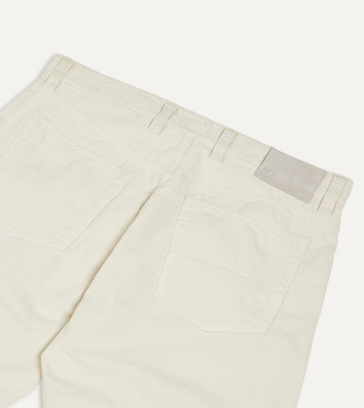 Ecru Japanese Selvedge Needlecord Five-Pocket Trousers – Drakes