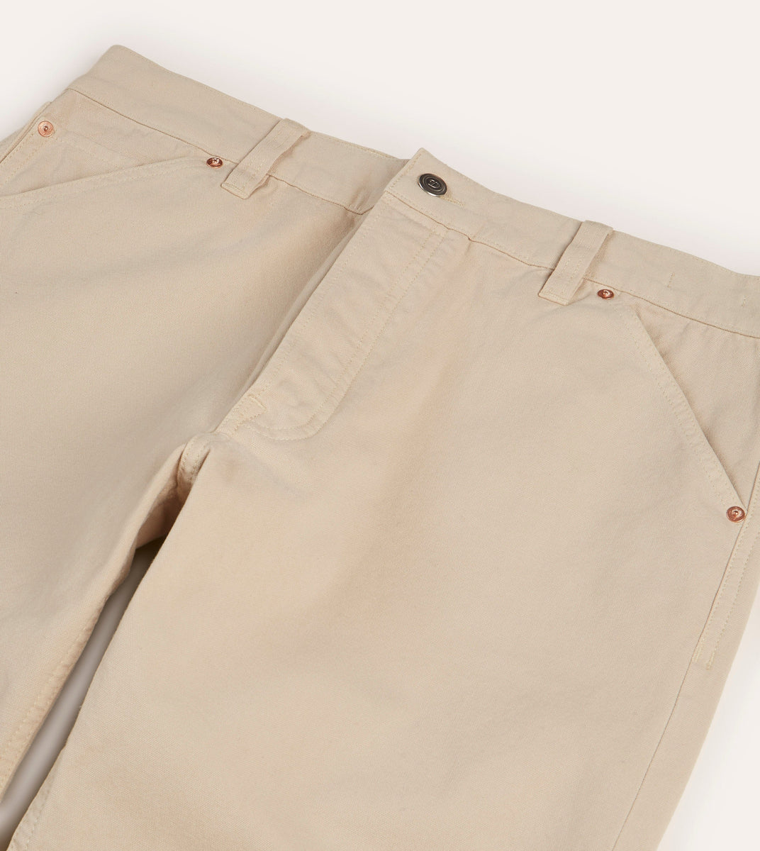 Ecru Lightweight Cotton Canvas Five-Pocket Jeans – Drakes